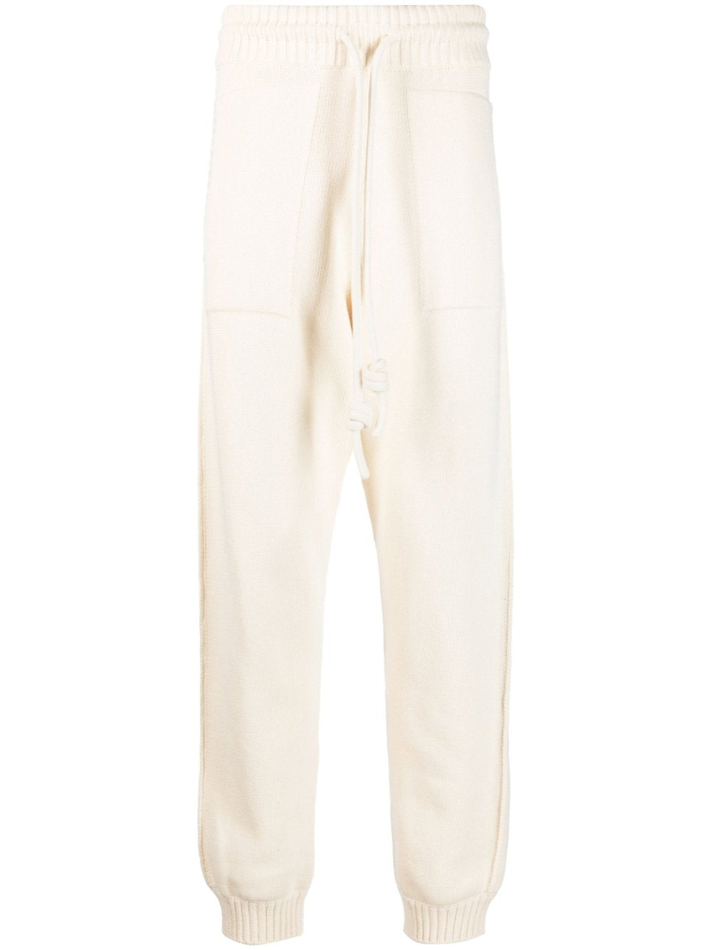 Off-White Diag-Stripe Knitted Track Pants Cream Trousers Off White