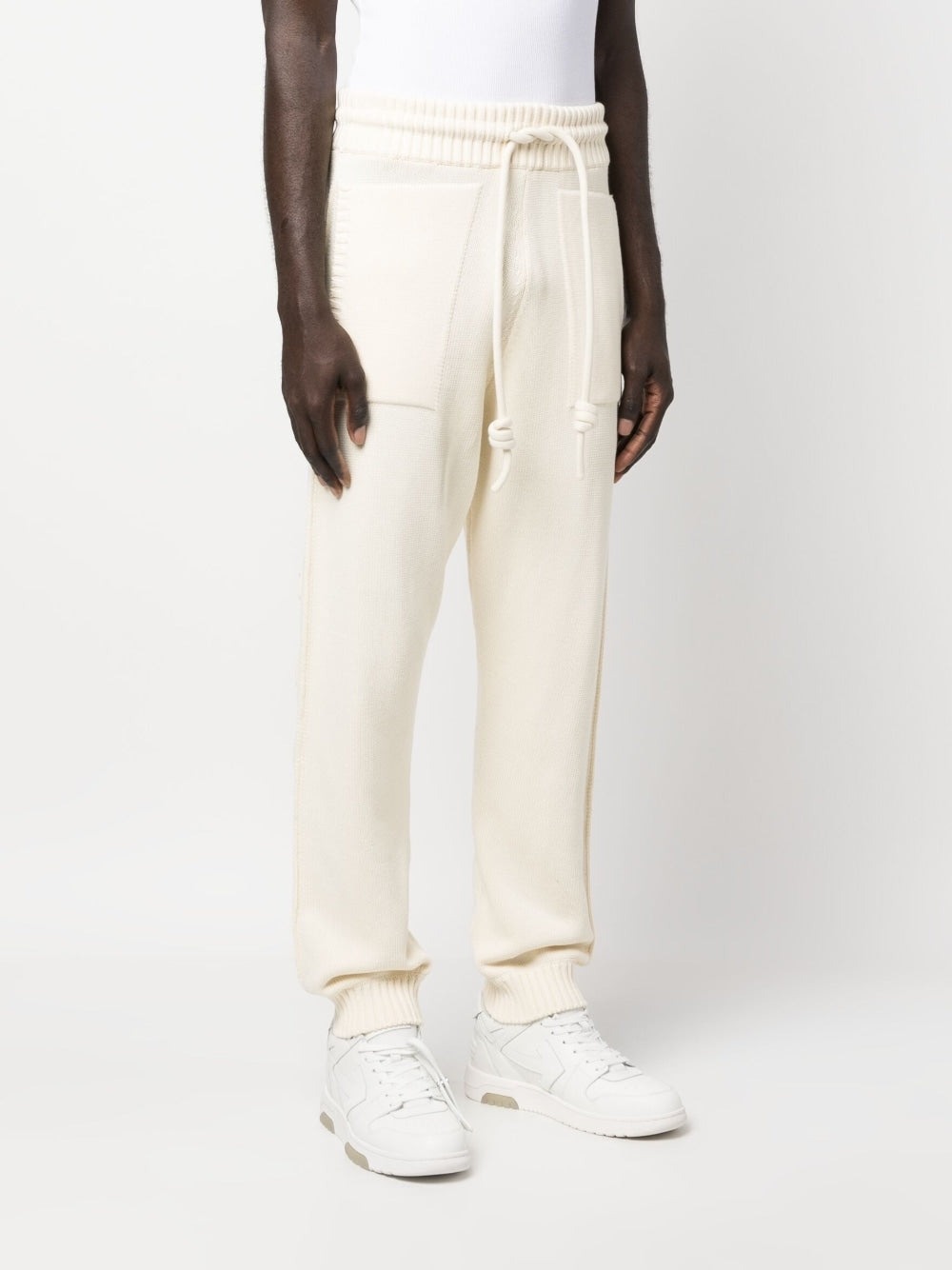 Off White Diag-stripe knitted track pants-5