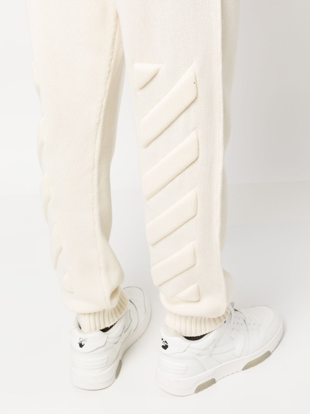 Off White Diag-stripe knitted track pants-7