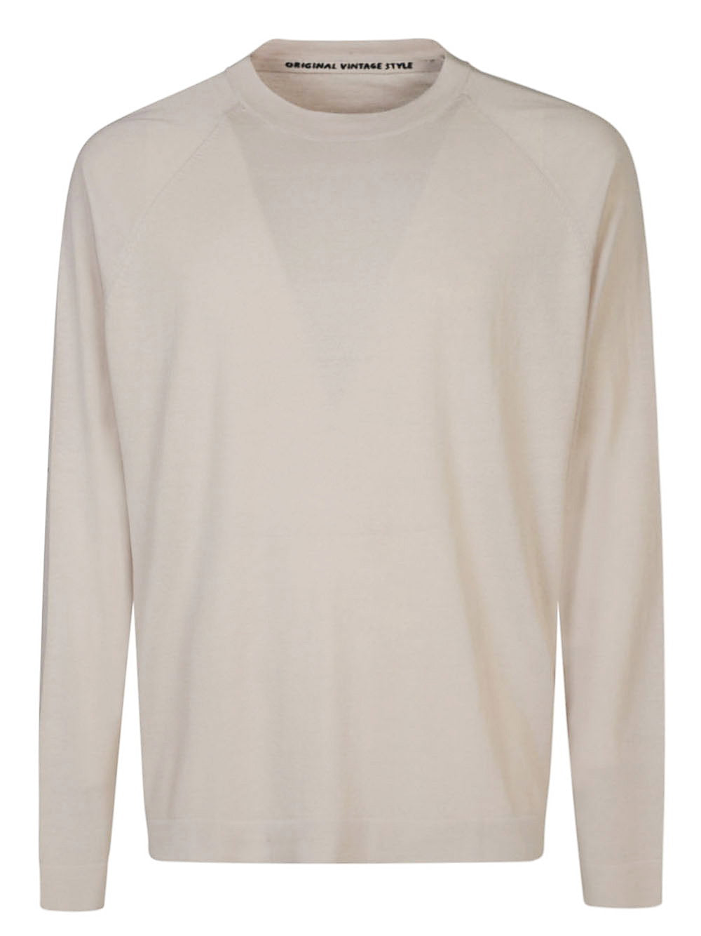 Original Vintage Logan Raglan Fijngebreide Trui Crème Topwear Original Vintage