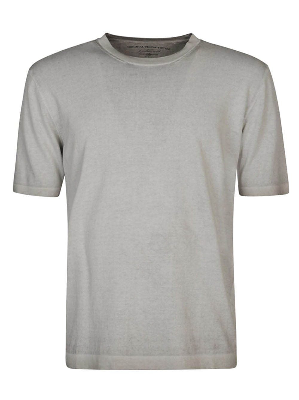 Original Vintage Bartol Fijngebreide Katoenen T-Shirt Steengrijs Topwear Original Vintage