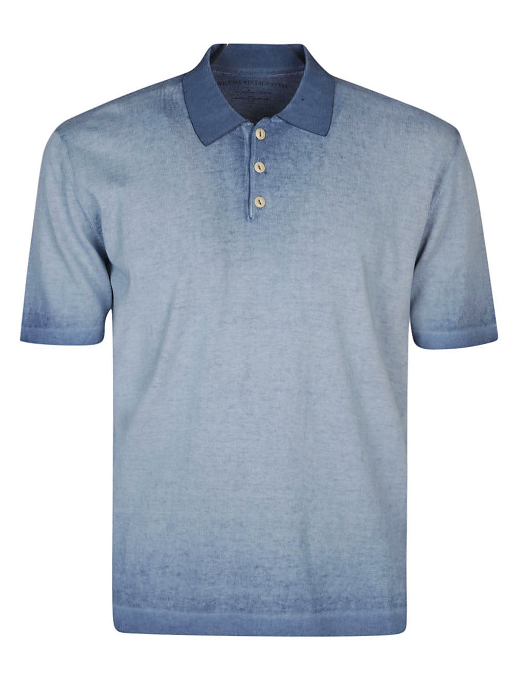 Original Vintage Spencer Fijngebreide Katoenen Polo Denimblauw Topwear Original Vintage