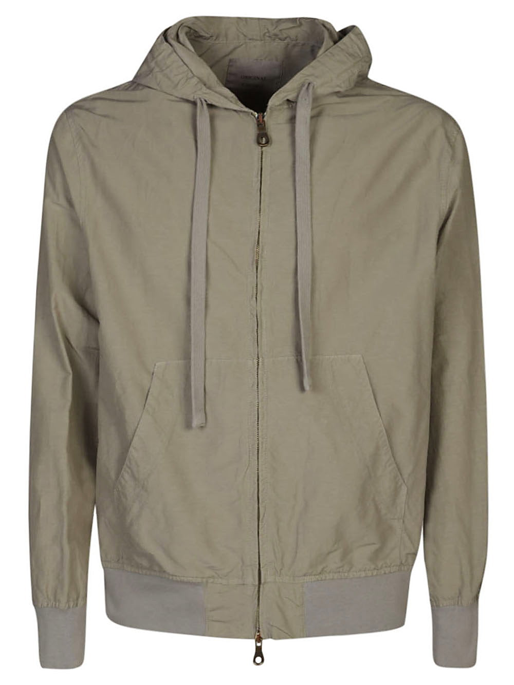 Original Vintage Roy Garment Dyed Katoenen Zip Hoodie Beige Jackets Original Vintage