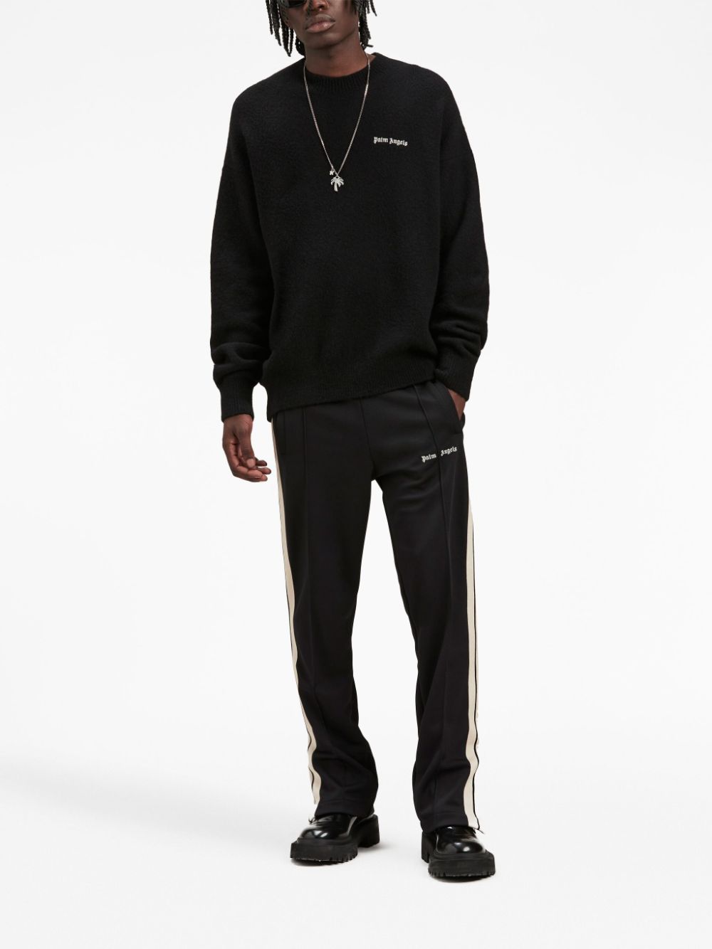 Palm Angels Classic Logo Sweatshirt Black-thumbmail-5