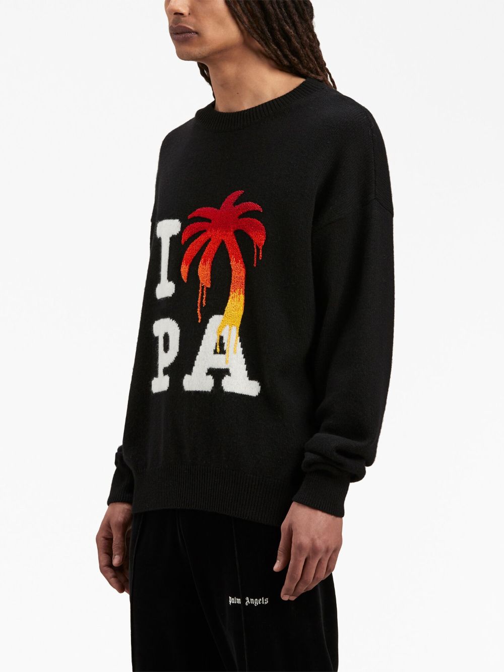 Palm Angels I Love PA Knitted Sweater Black Multicolour-thumbmail-5