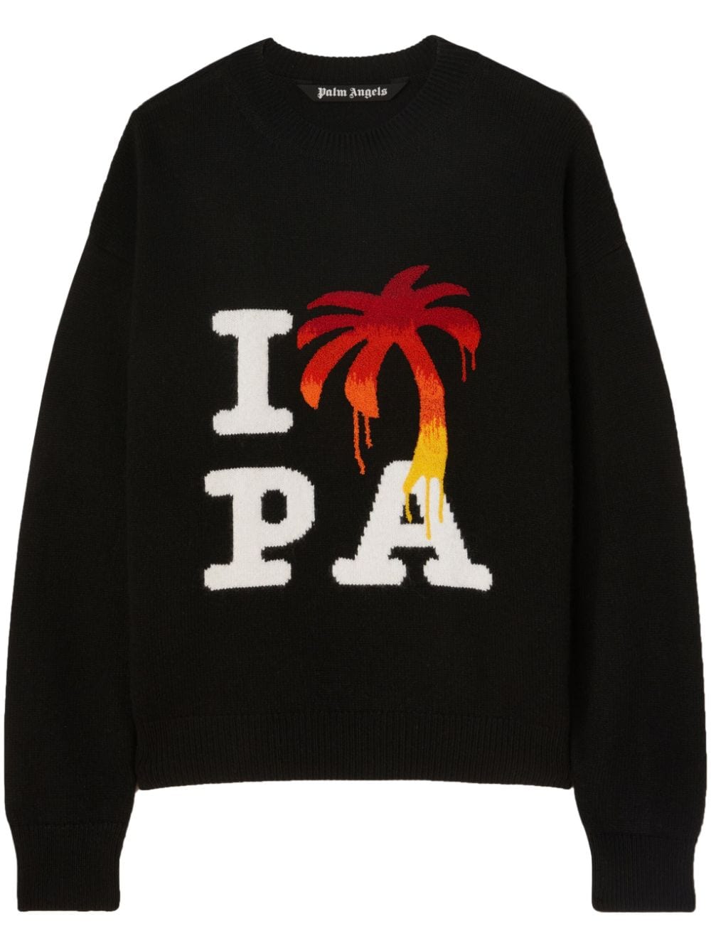 Palm Angels I Love PA Knitted Sweater Black Multicolour