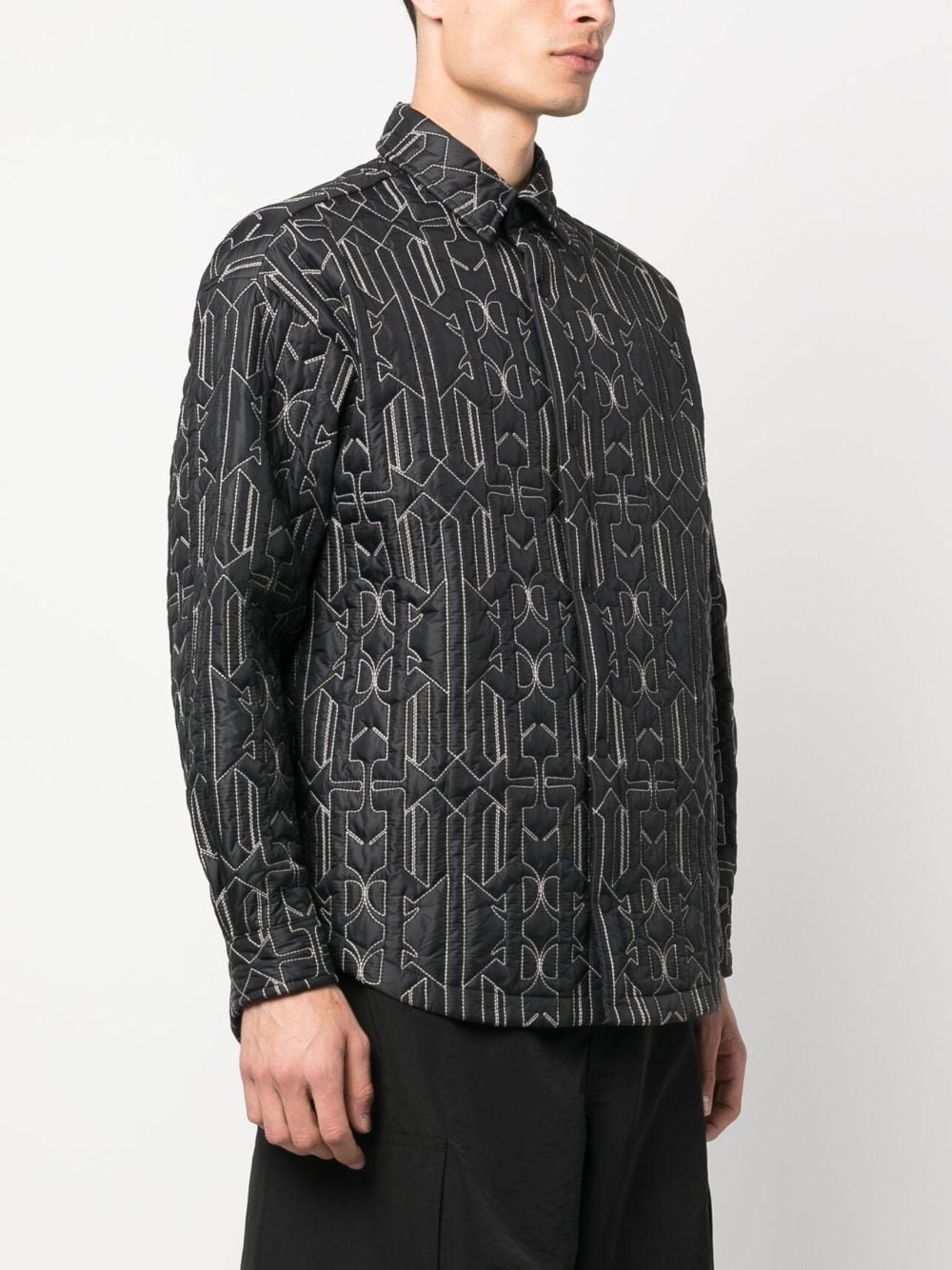 Palm Angels Monogram Shirt Grey Shirts Palm Angels