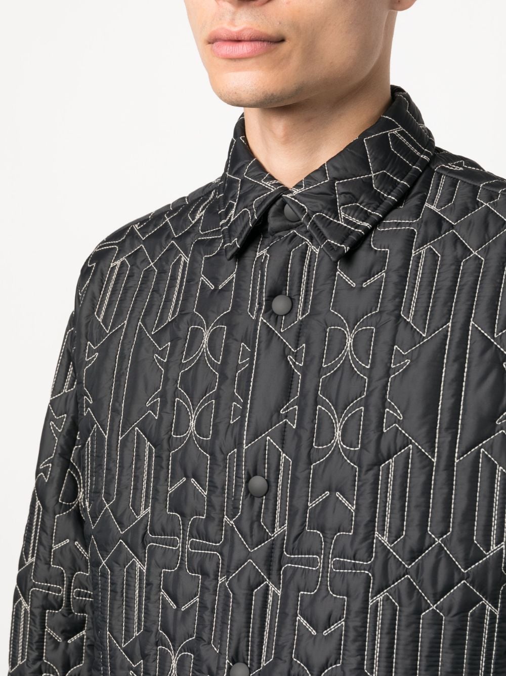 Palm Angels Monogram Shirt Grey Shirts Palm Angels