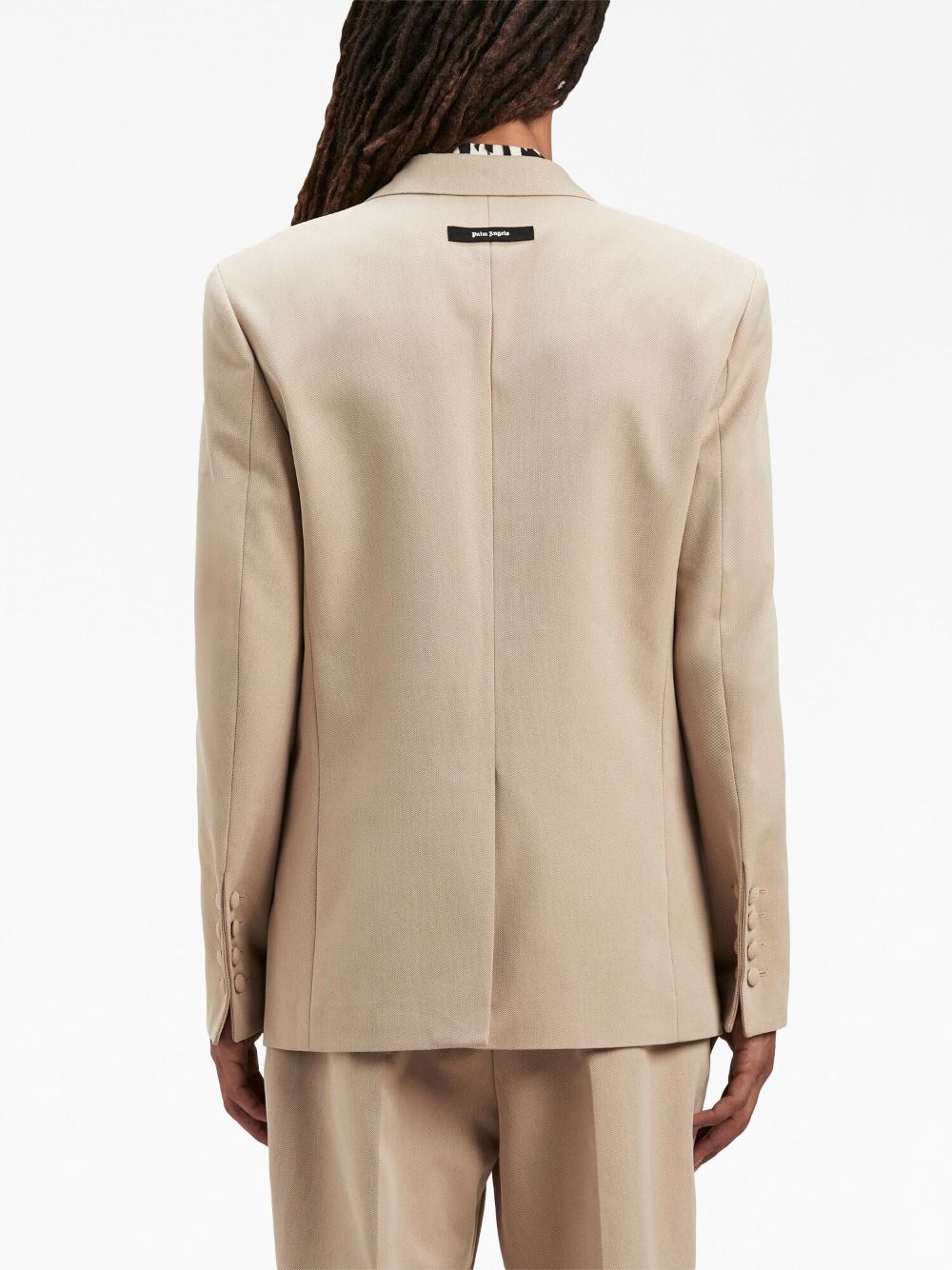 Palm Angels Single-Breasted Blazer Beige-thumbmail-4