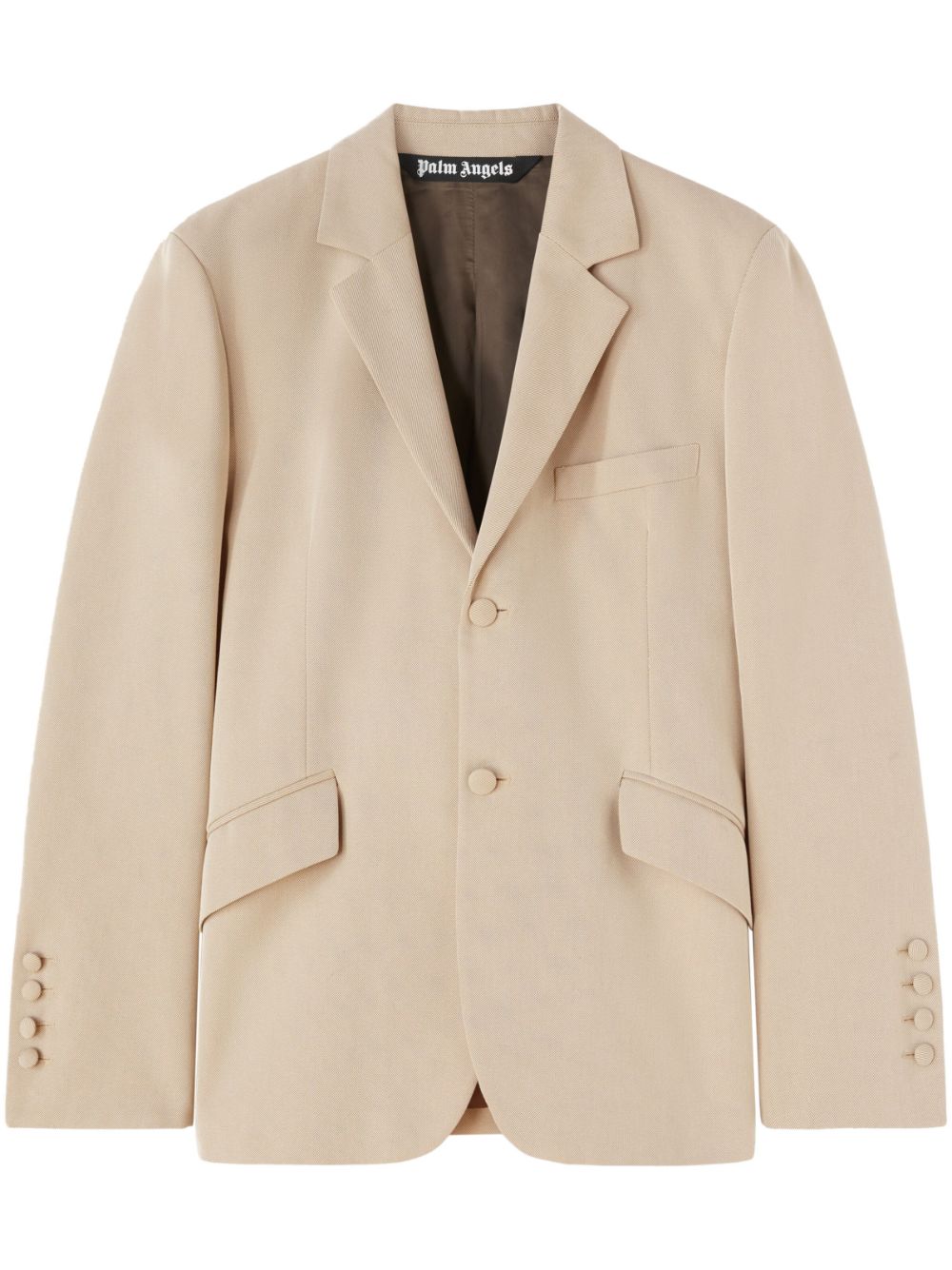 Palm Angels Fitted Retro Enkelrijige Blazer Beige Jackets Palm Angels