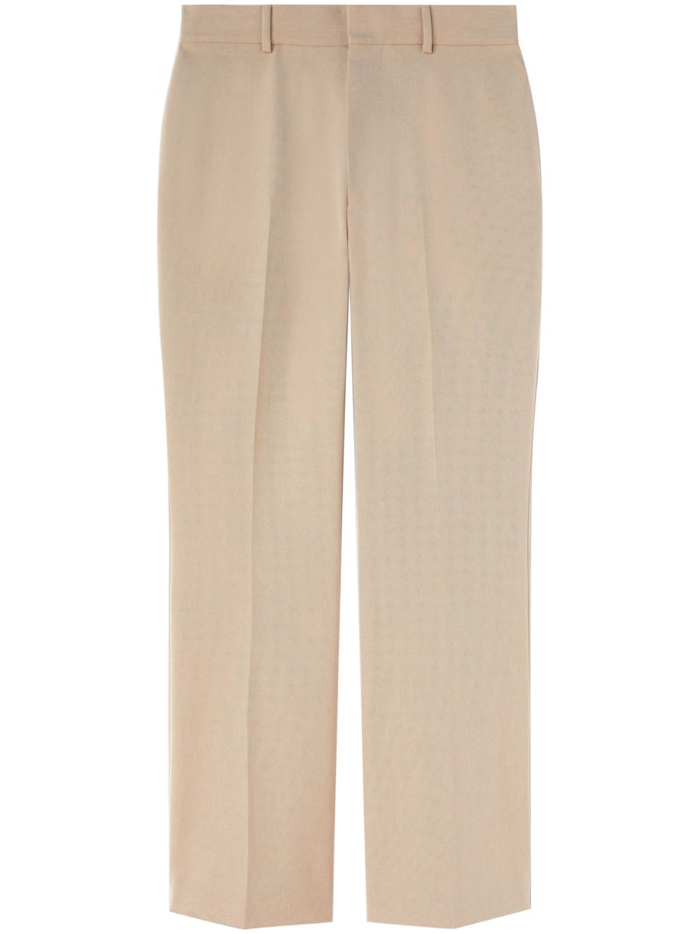 Palm Angels Retro Flare Katoenen Tailored Pantalon Beige Trousers Palm Angels