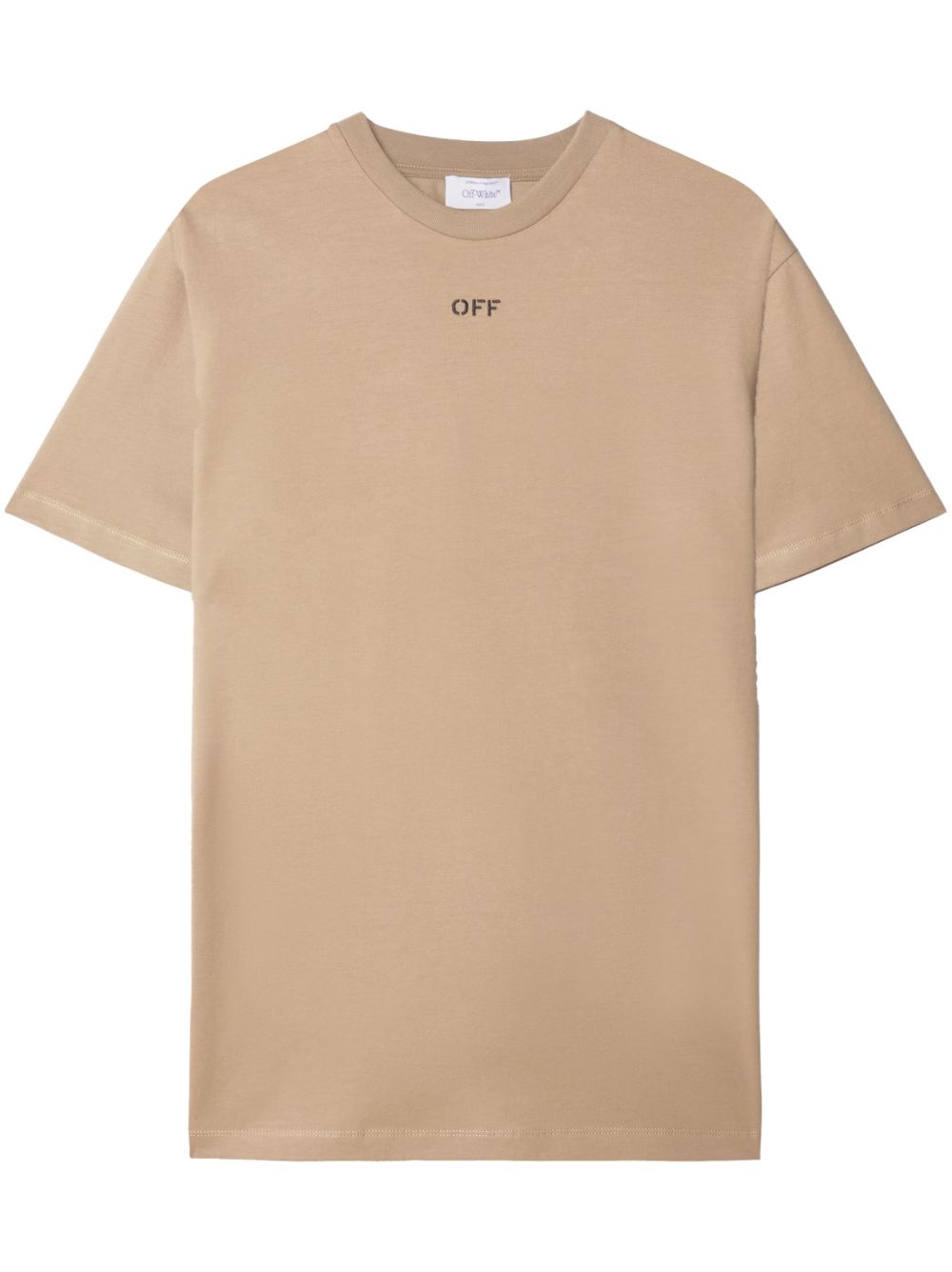 Off-White Off Stamp Skate Katoenen T-Shirt Beige