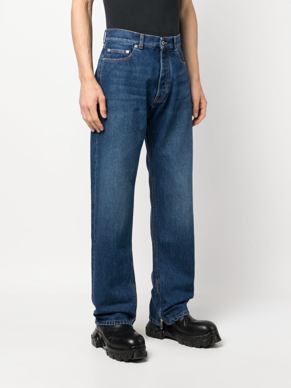Off-White High-waisted Straight Jeans Blue-thumbmail-5