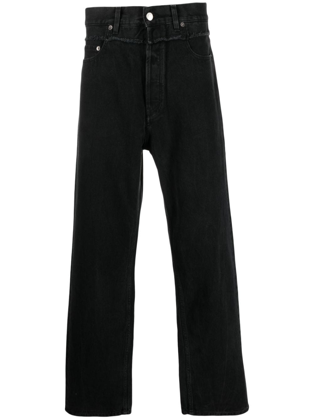 Ambush Frayed-Trim Loose Jeans Zwart Jeans Ambush