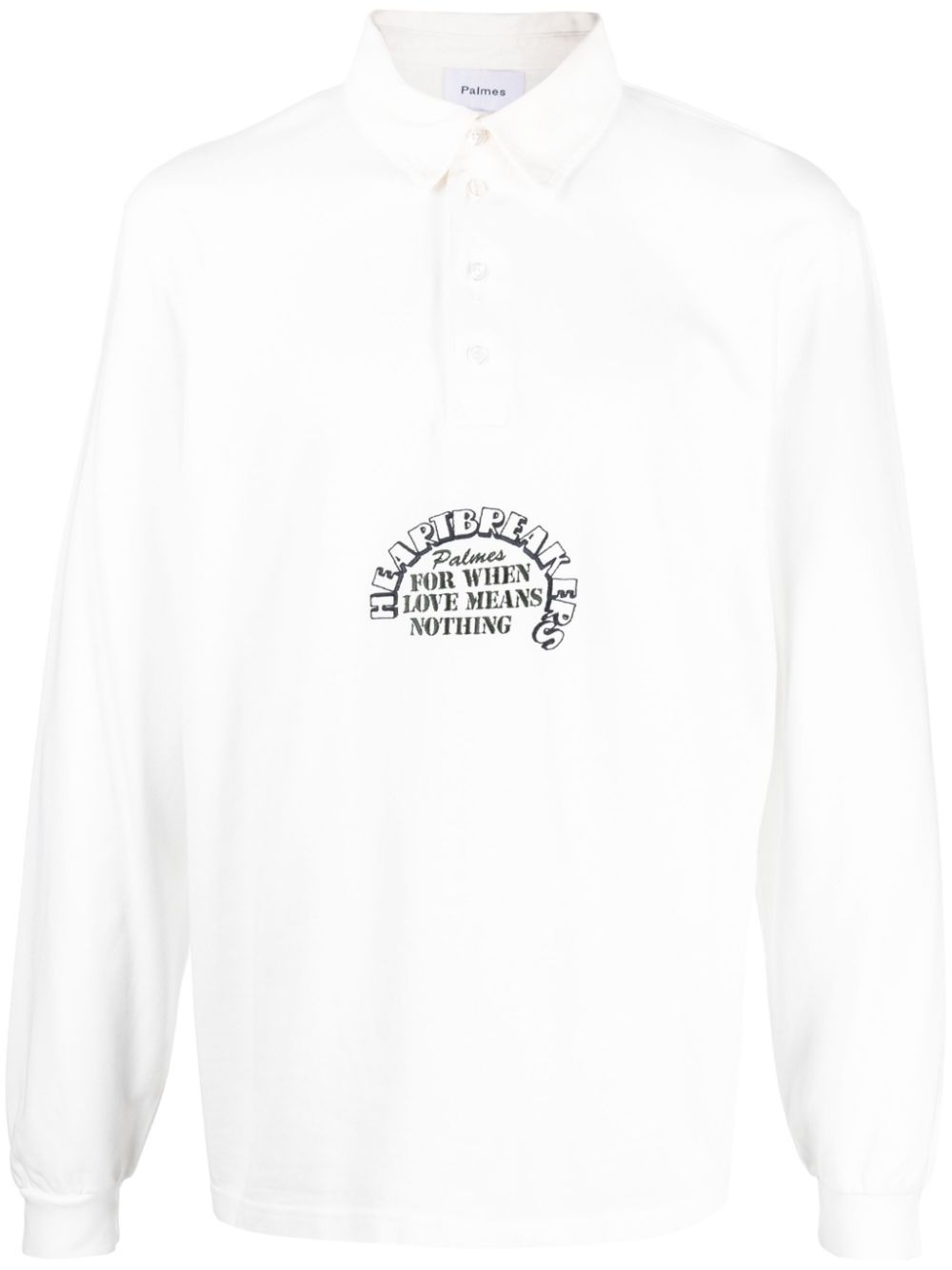 Palmes Heartbreakers Rugbyshirt Biologisch Katoen Gebroken Wit-thumbmail-1