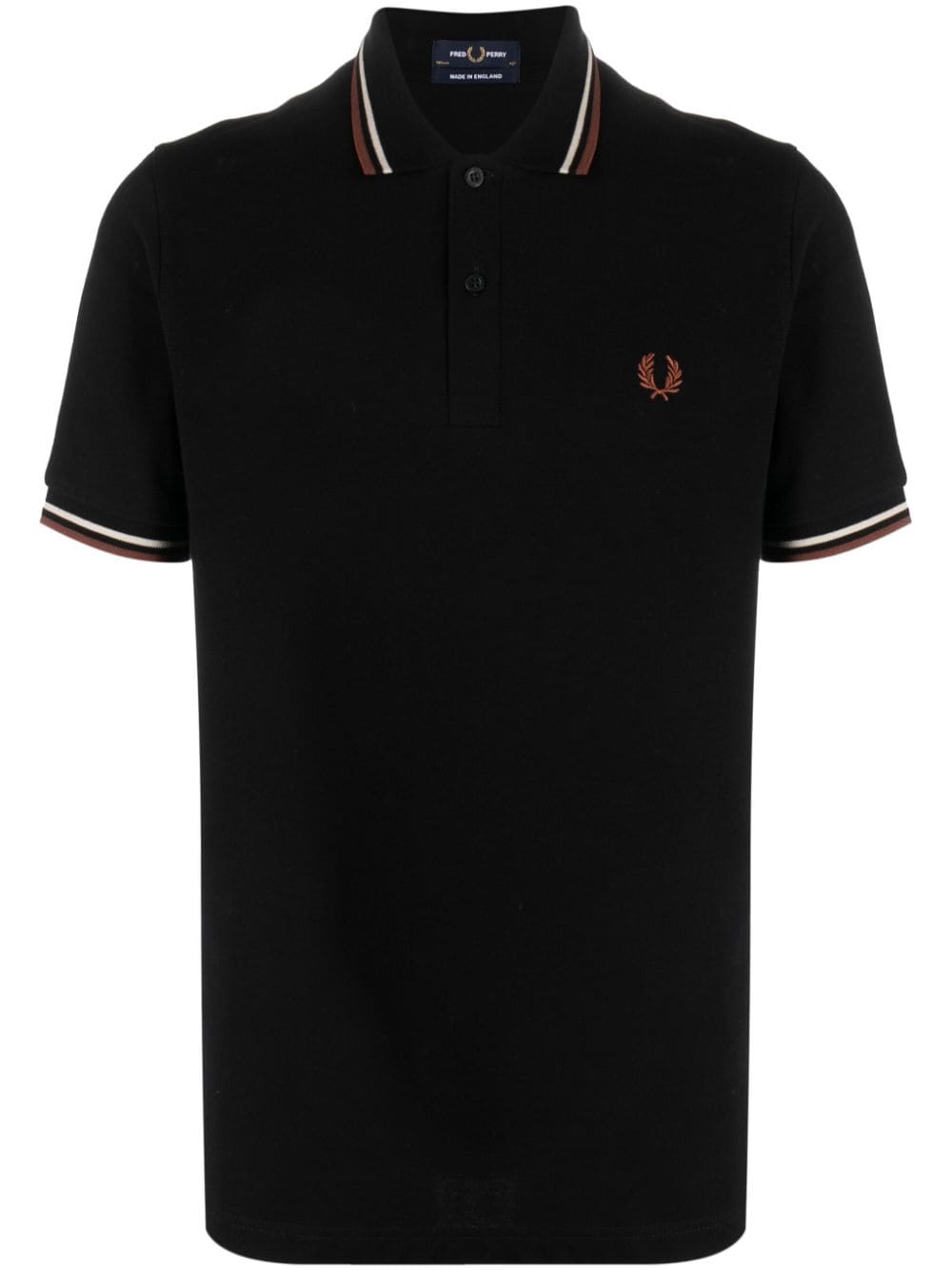 Fred Perry M12 Twin Tipped Piqué Polo Zwart Goud Topwear Fred Perry