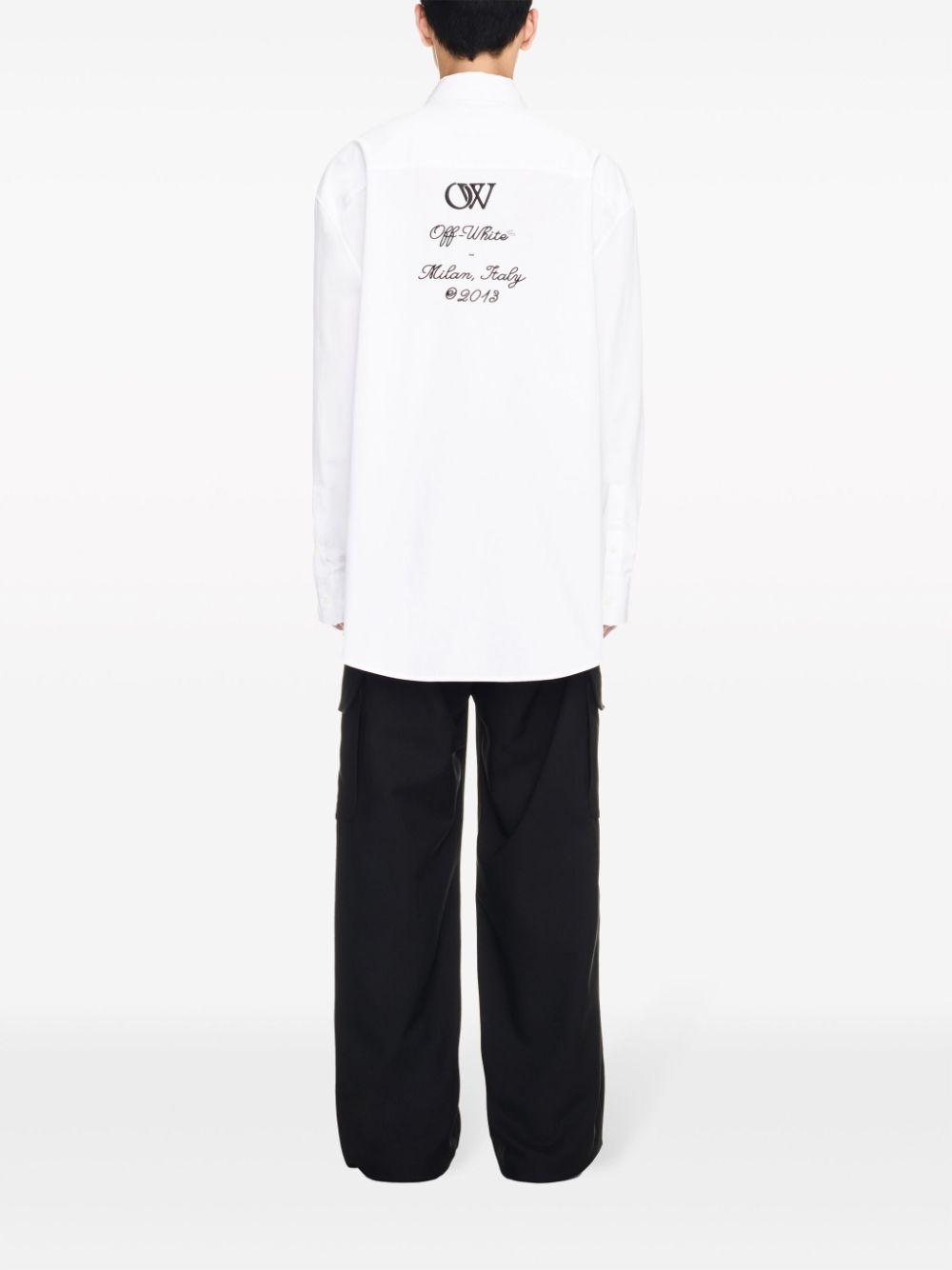 Off-White OW Embroidered Formal Shirt White-thumbmail-2