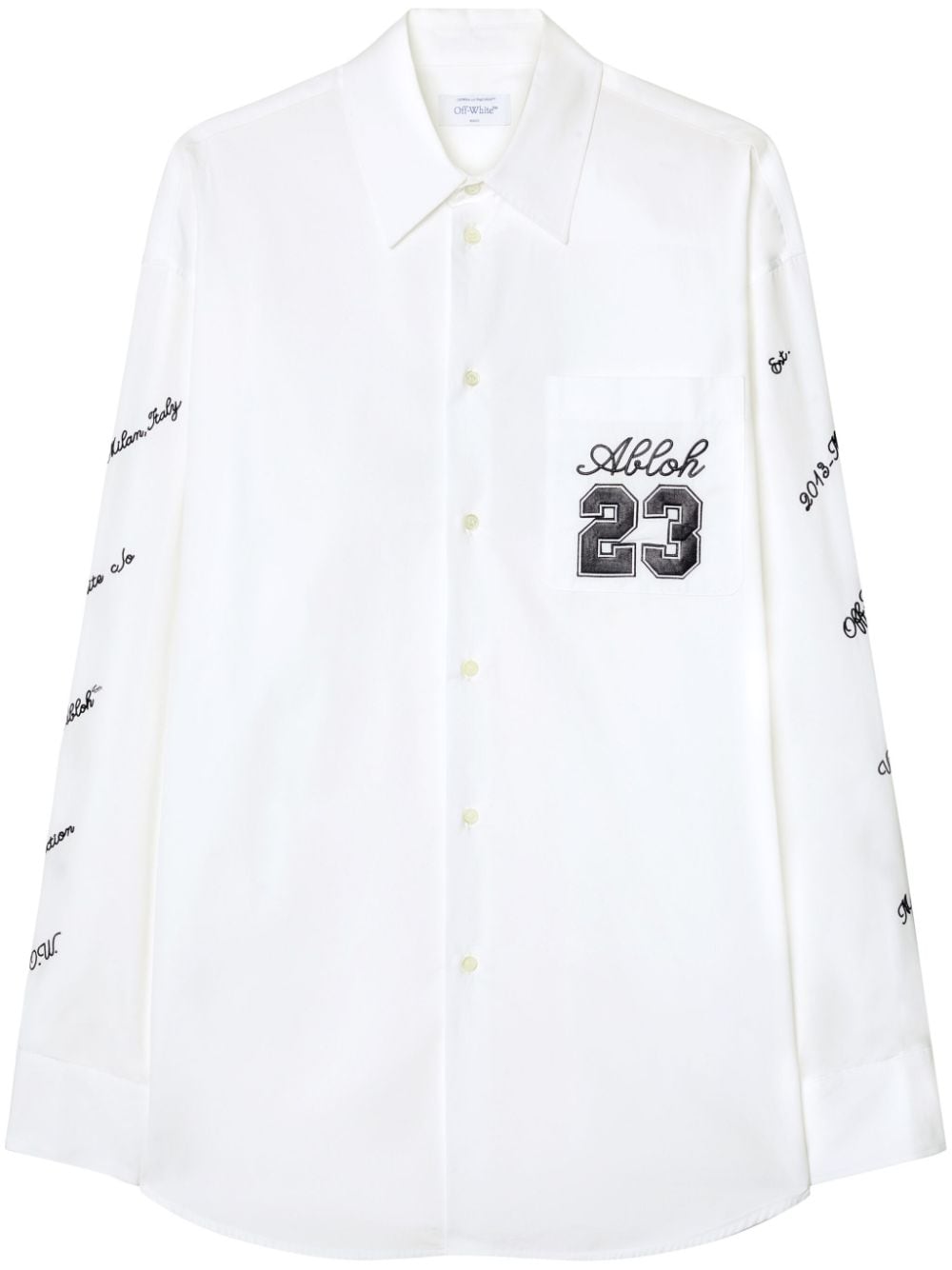 Off-White OW Embroidered Formal Shirt White