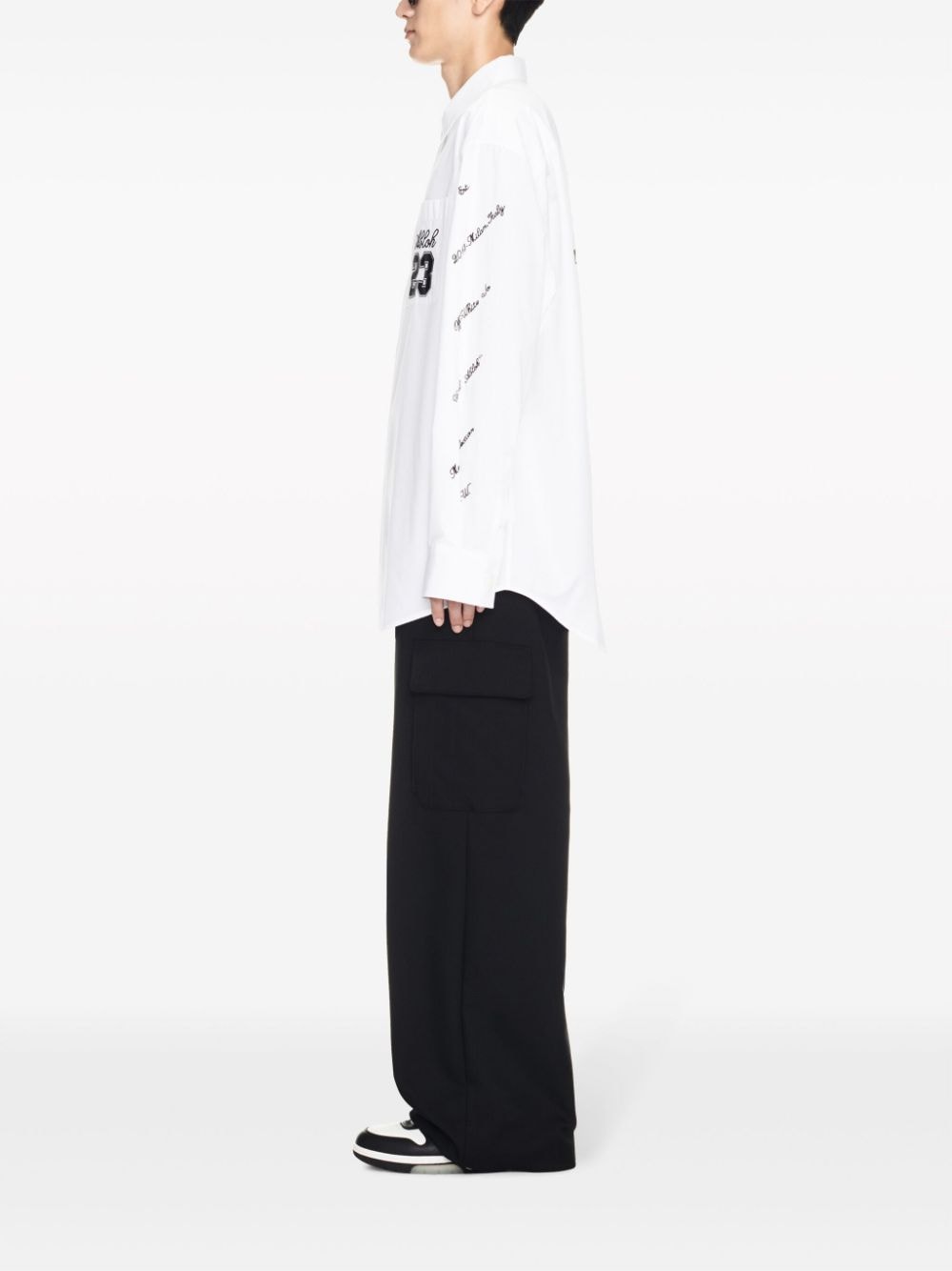 Off-White OW Embroidered Formal Shirt White-thumbmail-5