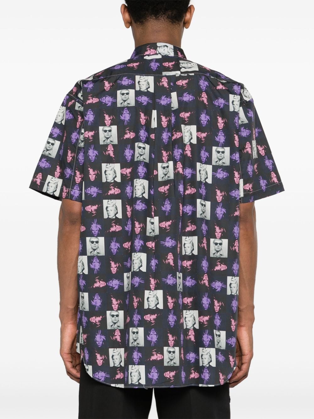 Comme des Garçons SHIRT Andy Warhol Fotoprint Overhemd Zwart – detail zoom