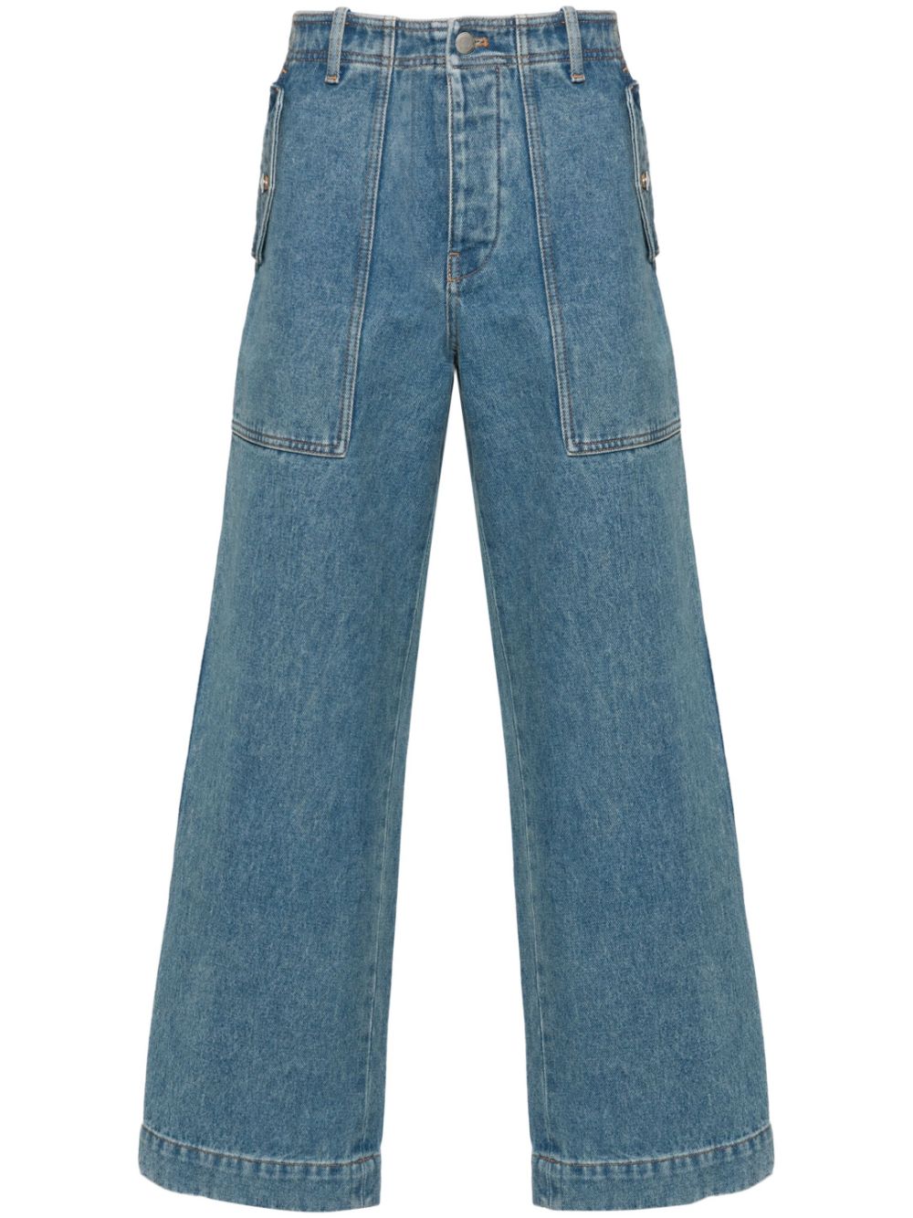 Maison Kitsuné Relaxed Denim Jeans Light Blue-thumbmail-1