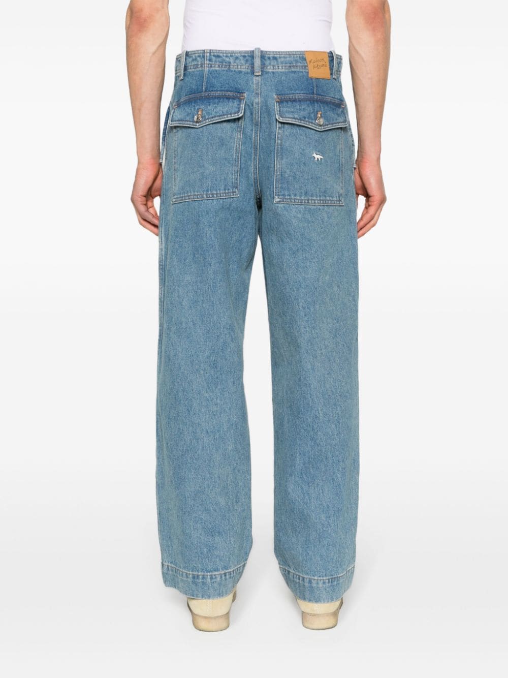 Maison Kitsuné Relaxed Denim Jeans Light Blue-thumbmail-2