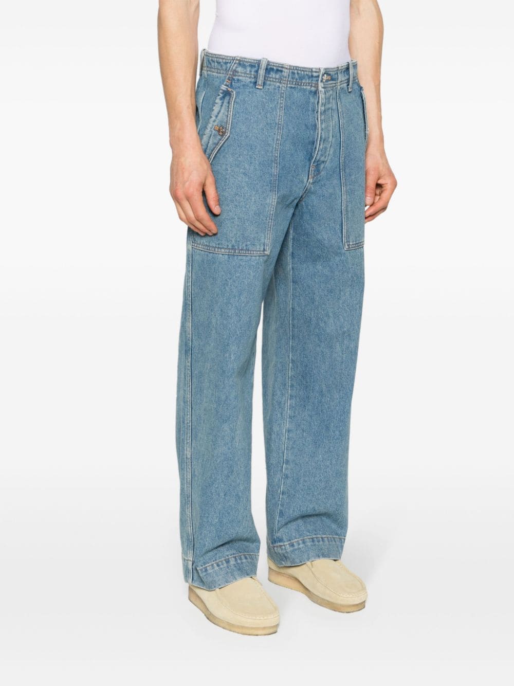 Maison Kitsuné Relaxed Denim Jeans Light Blue-thumbmail-3