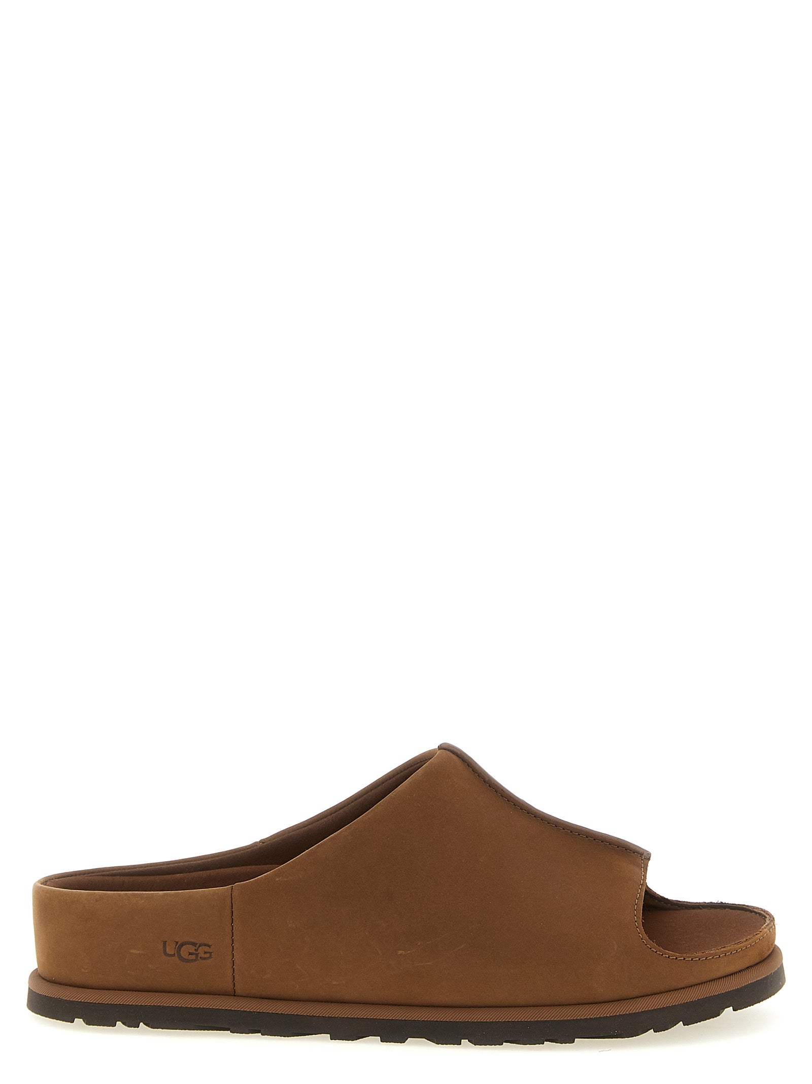 UGG Otzo nubuck slides donkerbruin in zijaanzicht