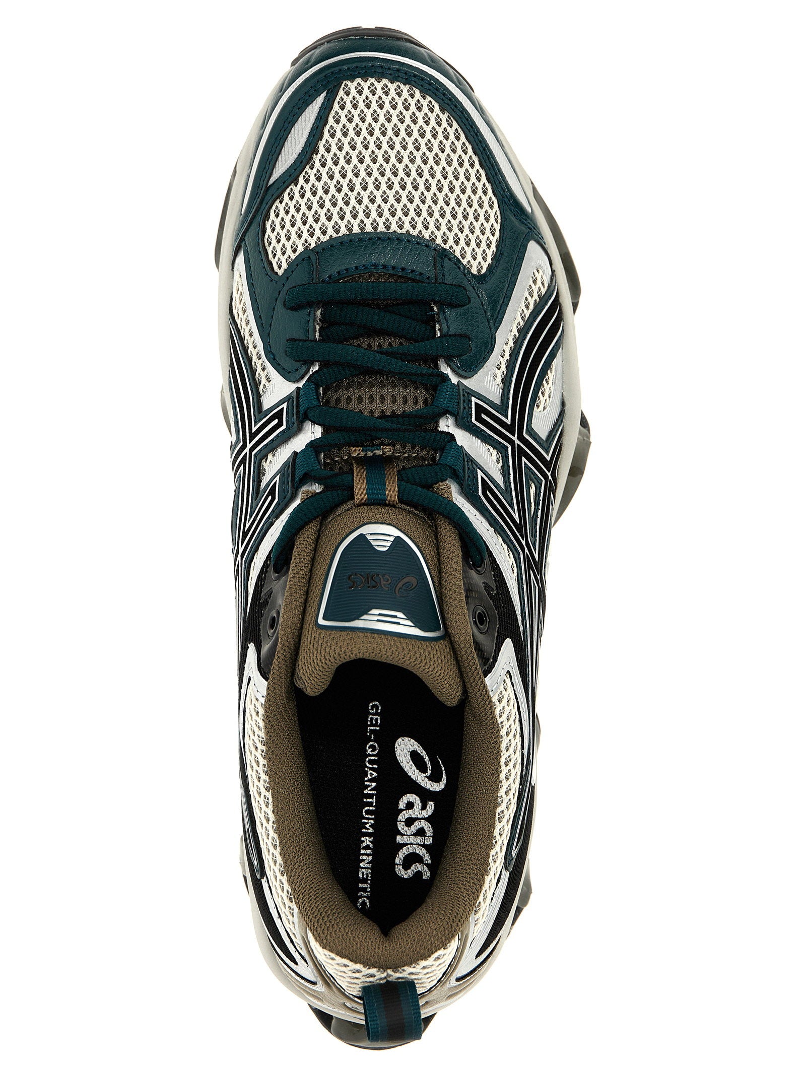 Asics Gel-Quantum Kinetic sneaker in Oatmeal/Dark Taupe, zoolaanzicht