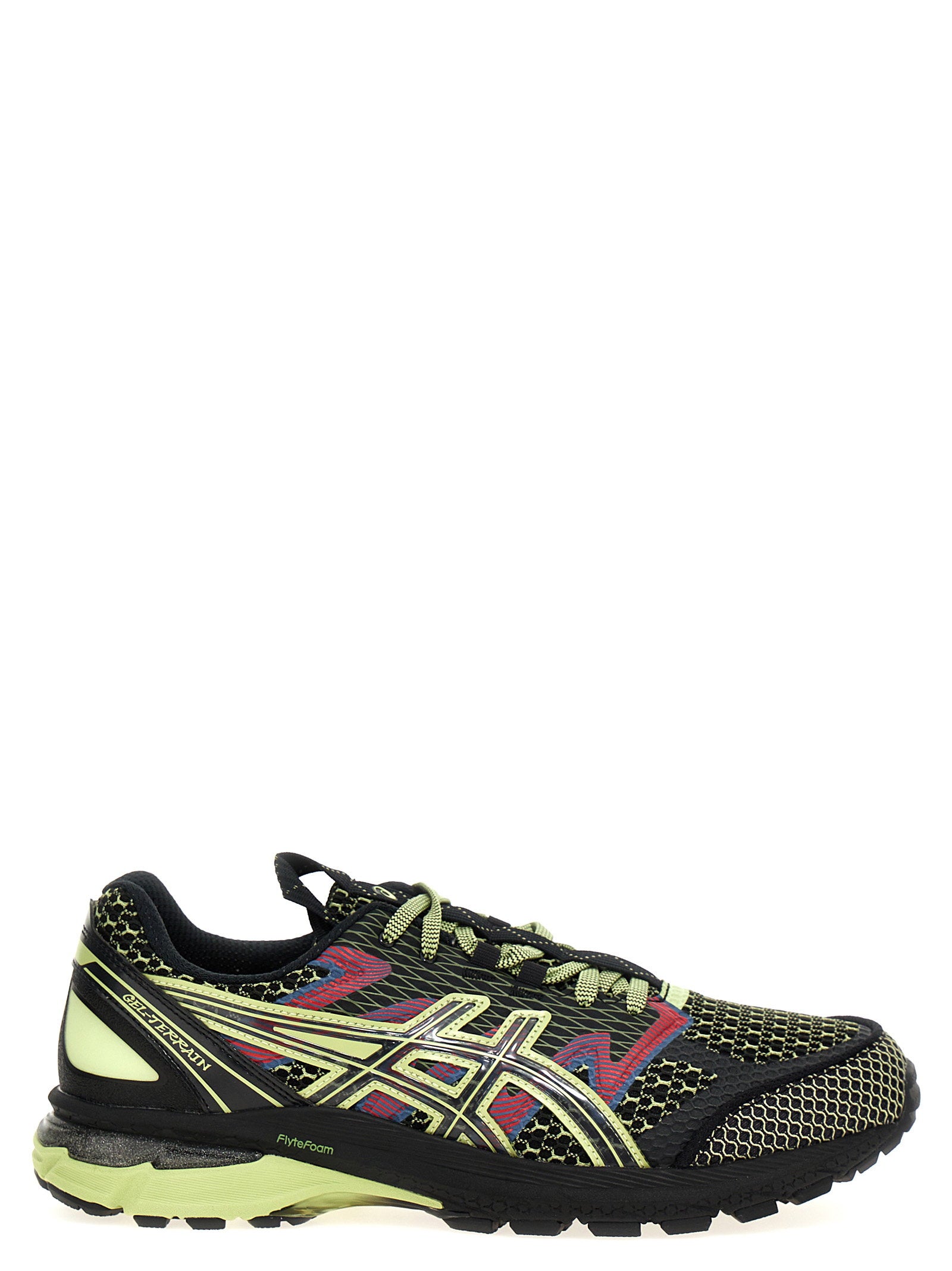 Asics Gel-Terrain sneaker in Black/Neon Lime, zijaanzicht Kiko Kostadinov-samenwerking