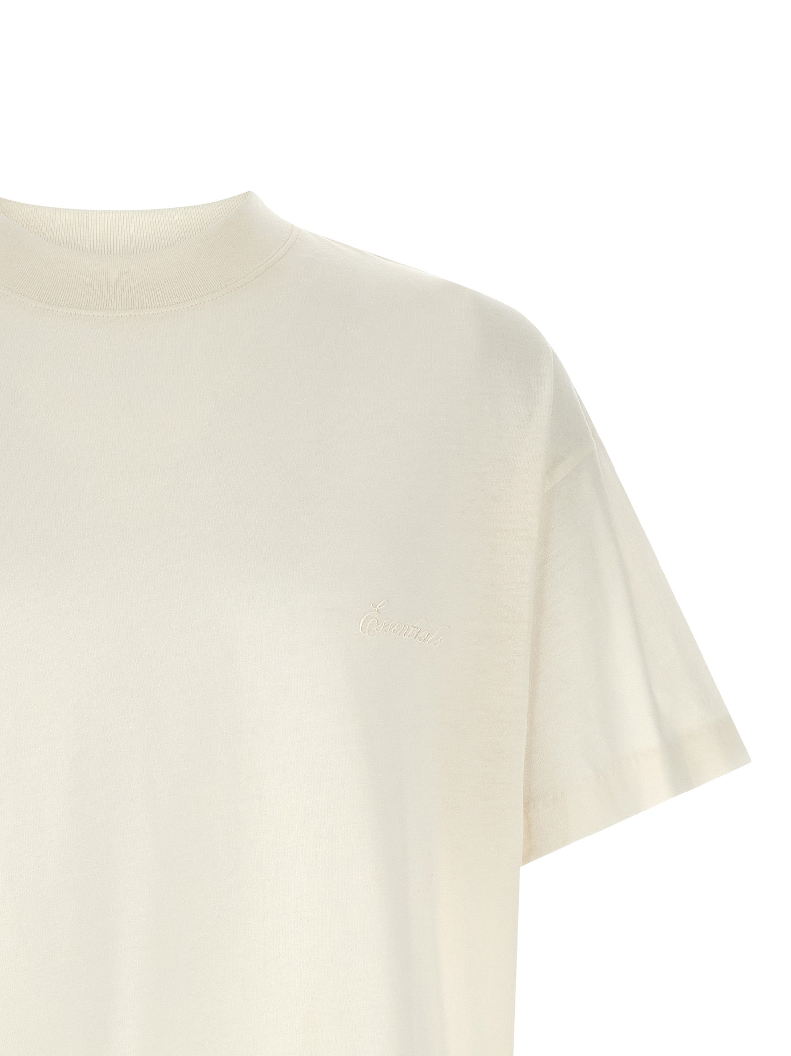 Fear of God Essentials T-shirt detail van ton-sur-ton borstborduursel