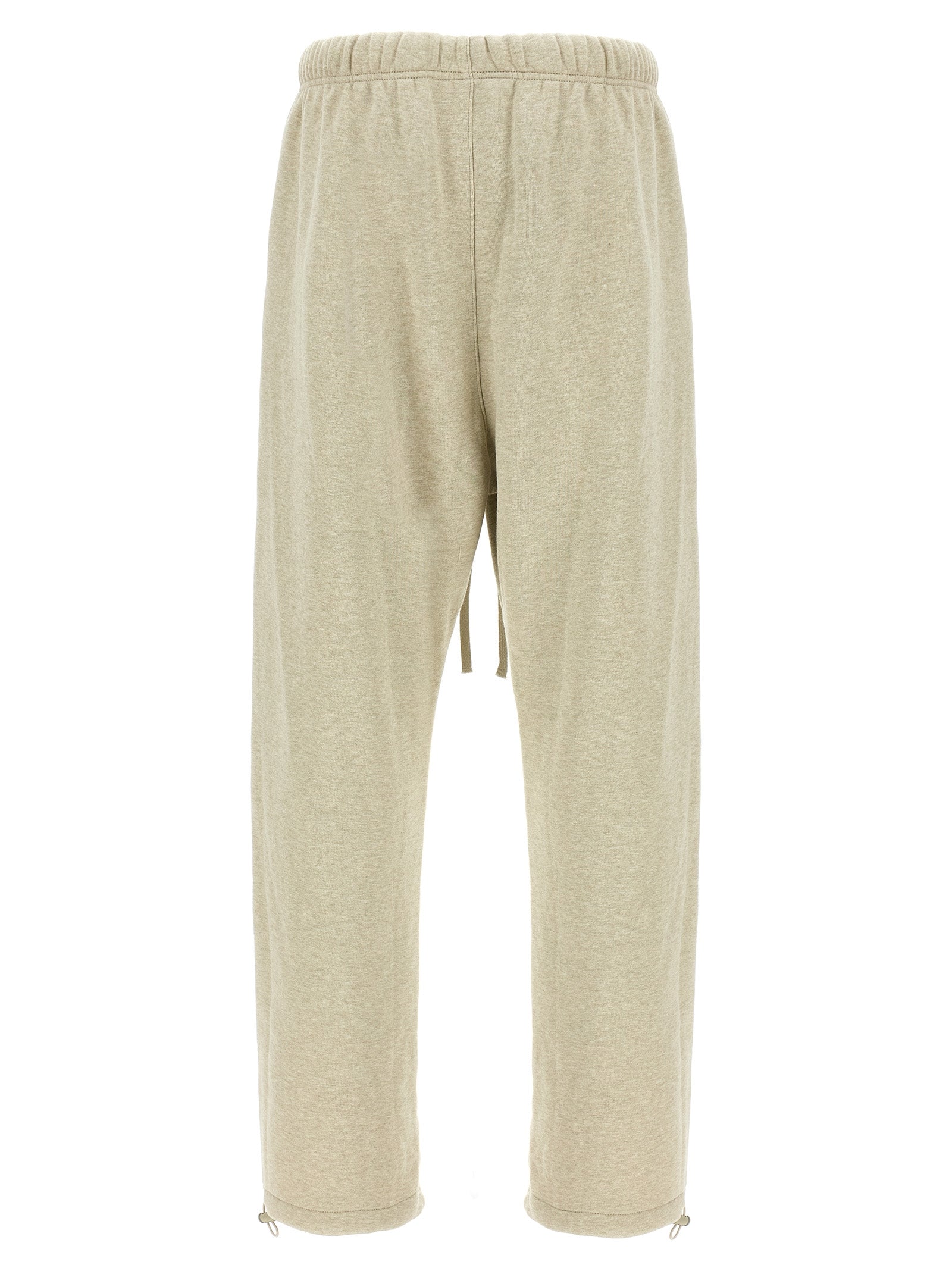Achterkant van de Essentials joggingbroek in Heather Stone met rechte pijpen