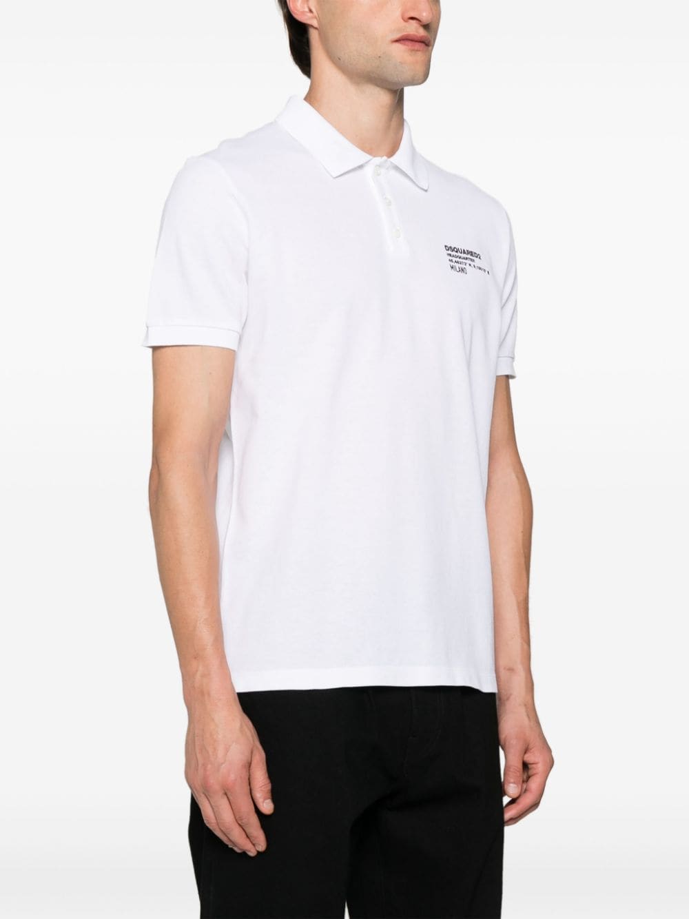 Dsquared2 Logo Piqué Polo Shirt White Topwear Dsquared2
