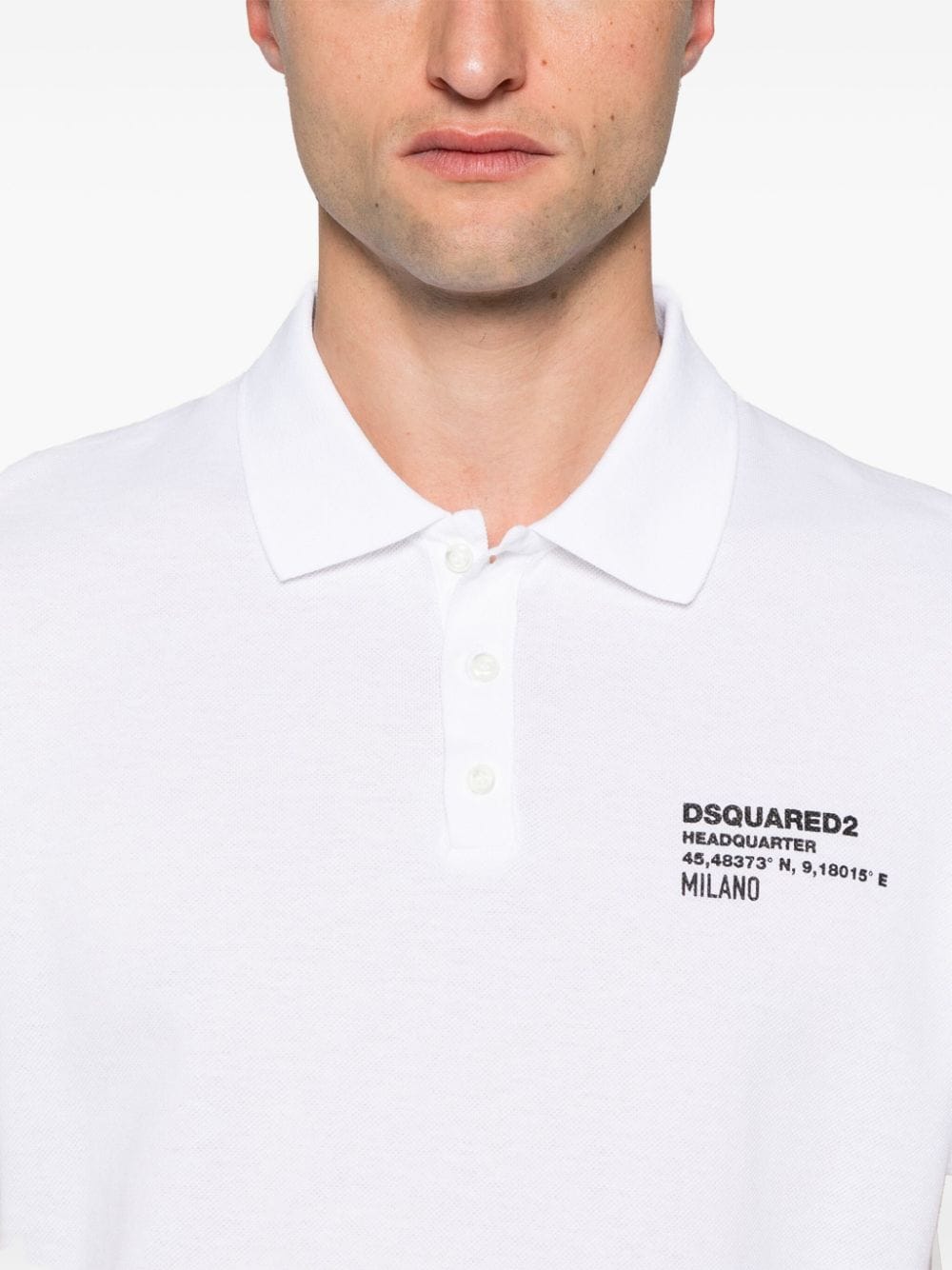 Dsquared2 Logo Piqué Polo Shirt White Topwear Dsquared2