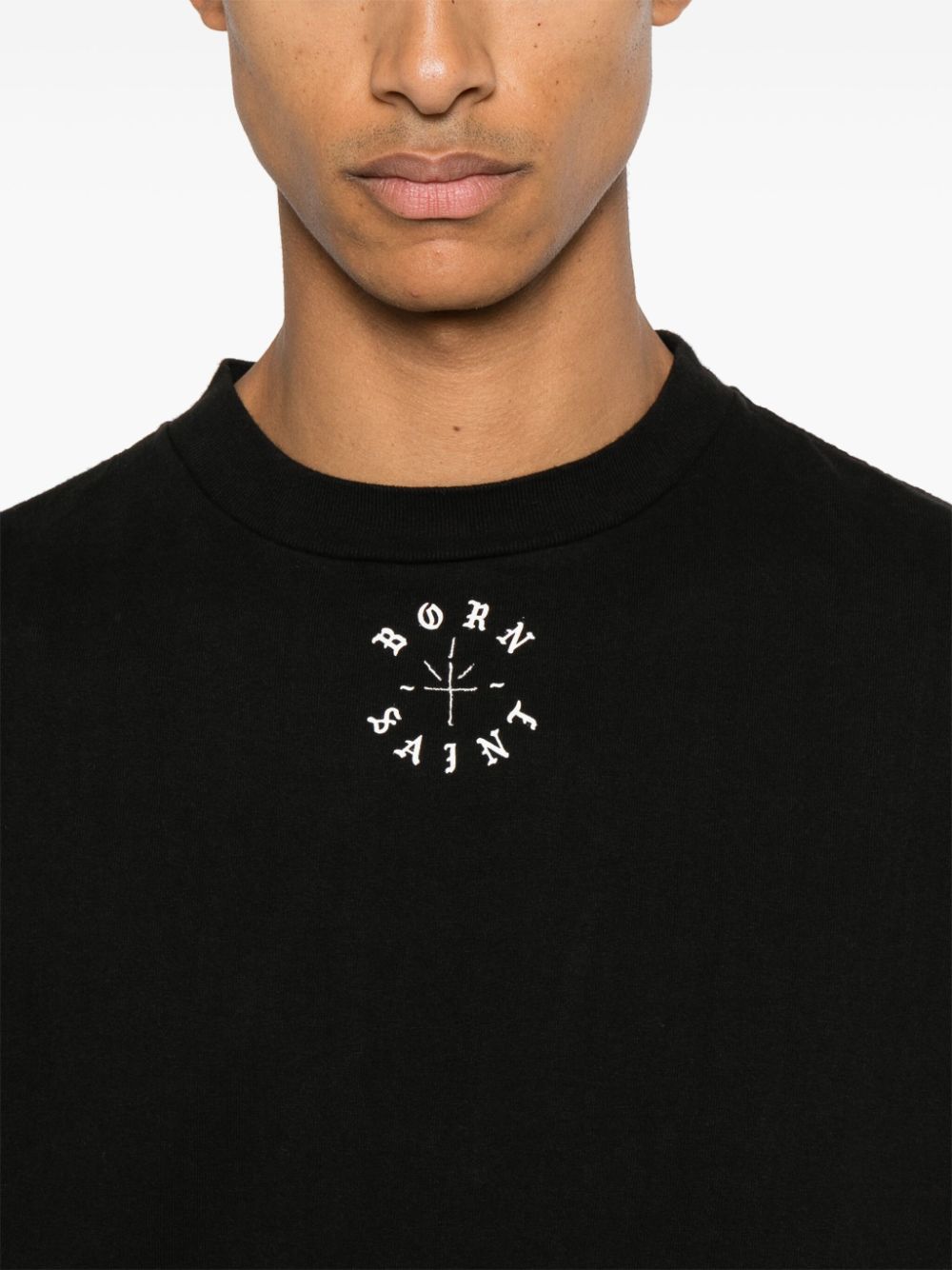 SAINT Mxxxxxx x Born X Raised Born Saint T-Shirt Black Topwear Saint Mxxxxxx