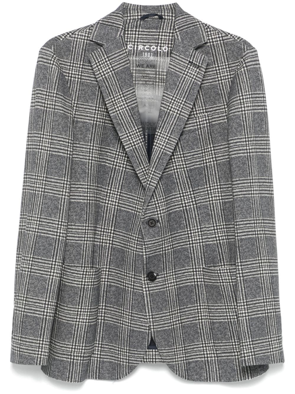 Circolo 1901 Prince of Wales Jersey Blazer Blauw Jackets Circolo 1901