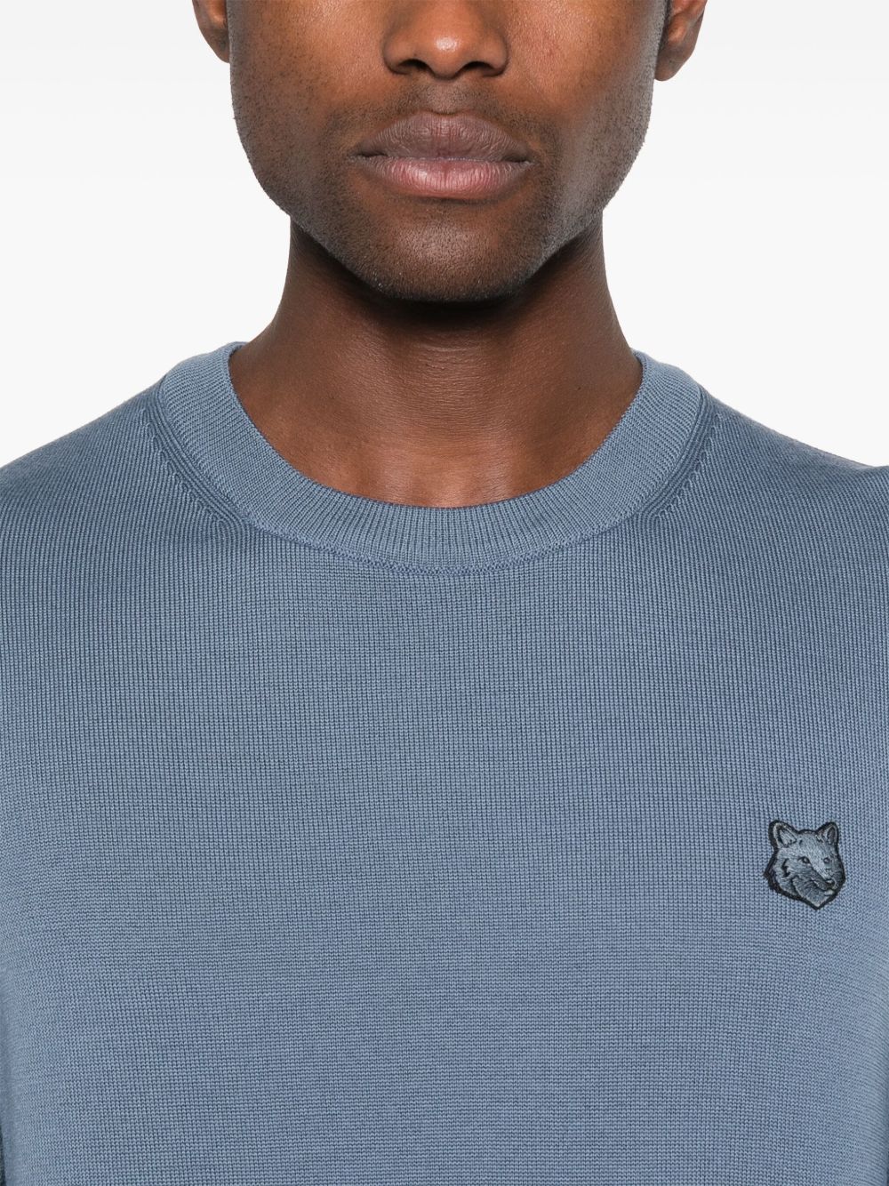 Maison Kitsuné Bold Fox Head Patch Regular Jumper Blue-thumbmail-4