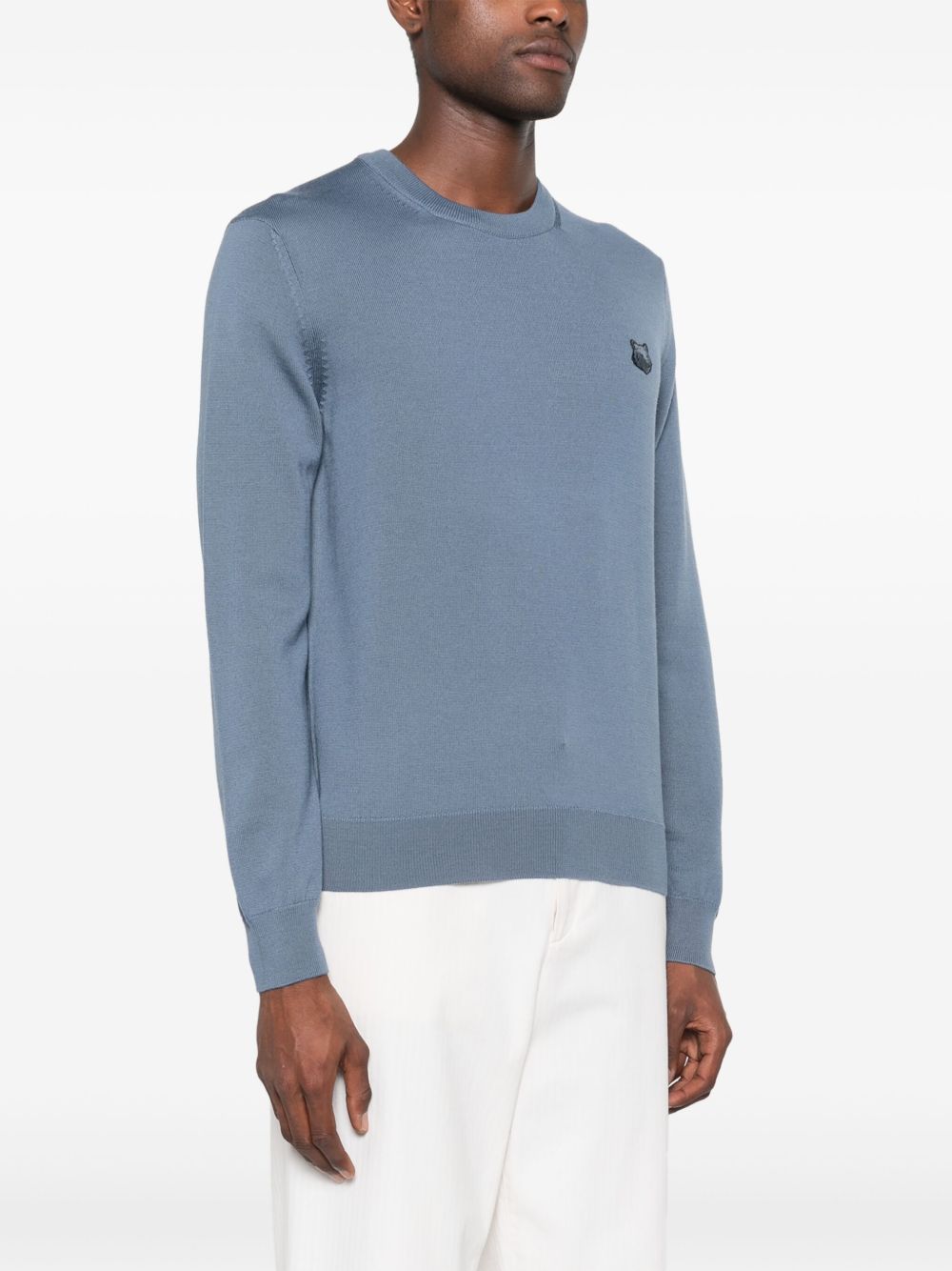 Maison Kitsuné Bold Fox Head Patch Regular Jumper Blue-thumbmail-5