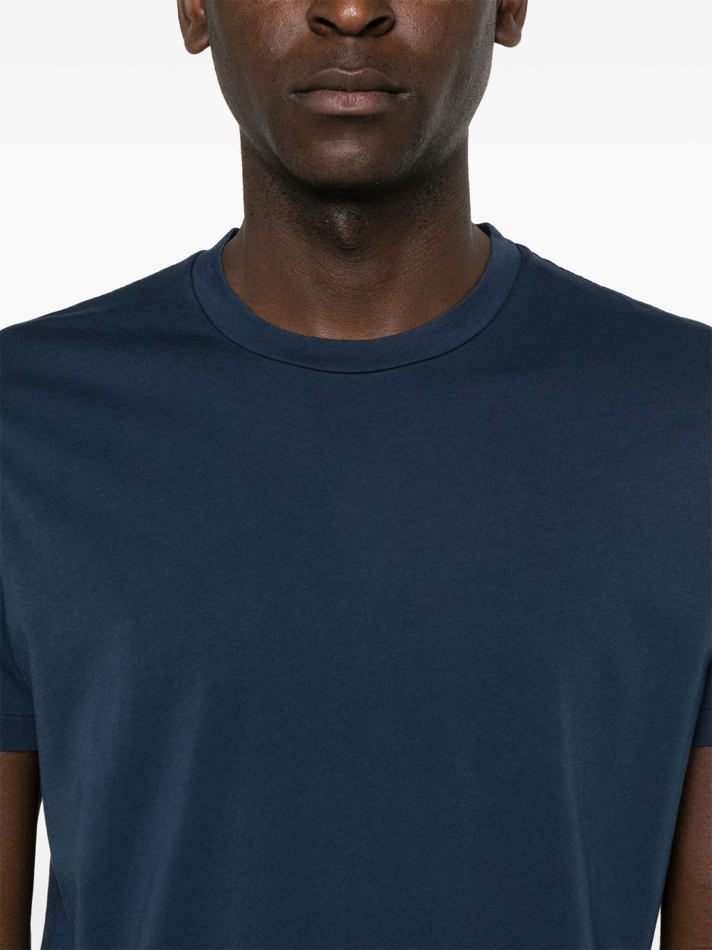 Finamore 1925 Napoli Garment Dyed Cotton T-Shirt Blue Navy Topwear Finamore 1925 Napoli