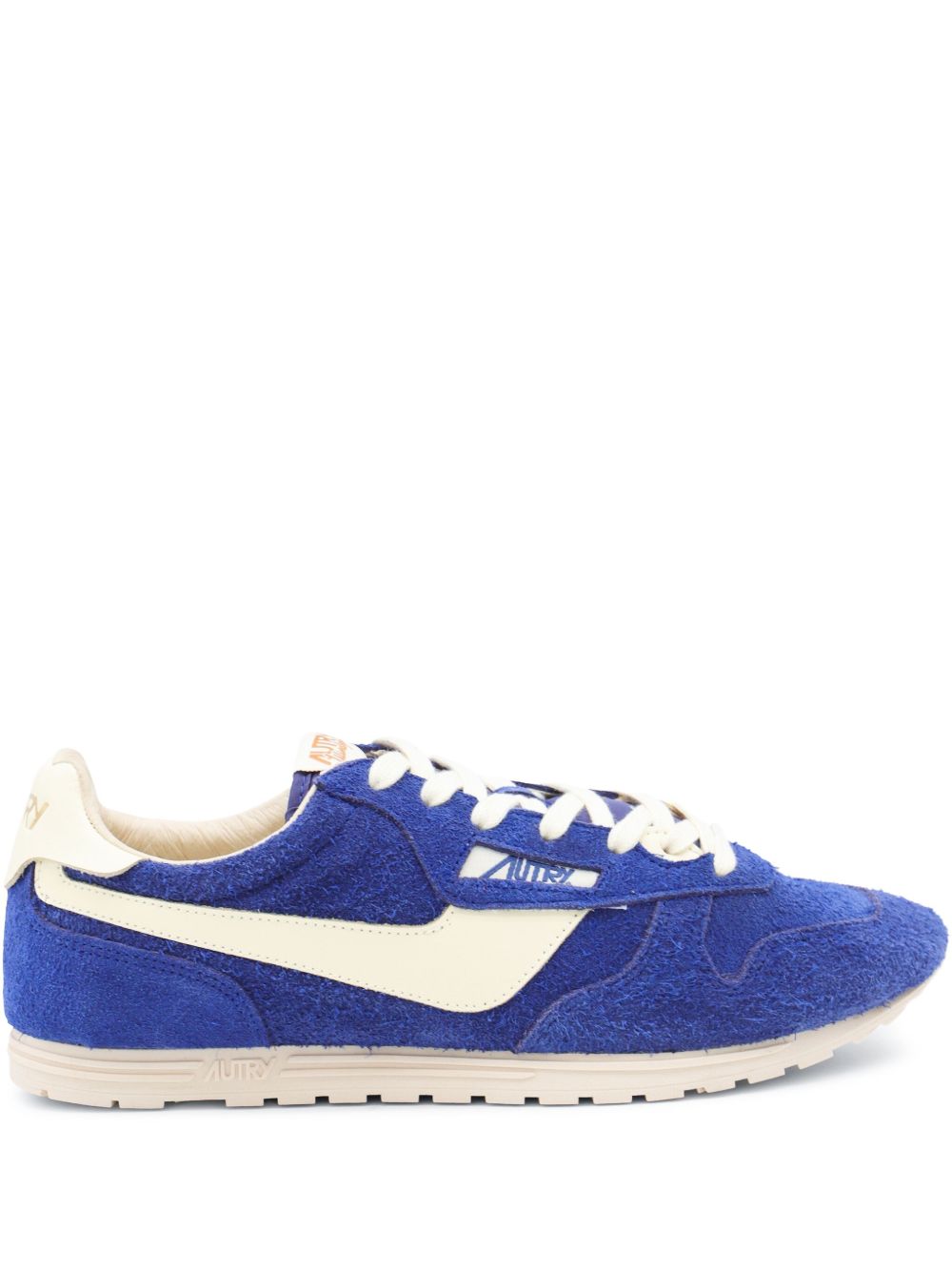 Autry Windspin sneakers in blauw suède, zijaanzicht
