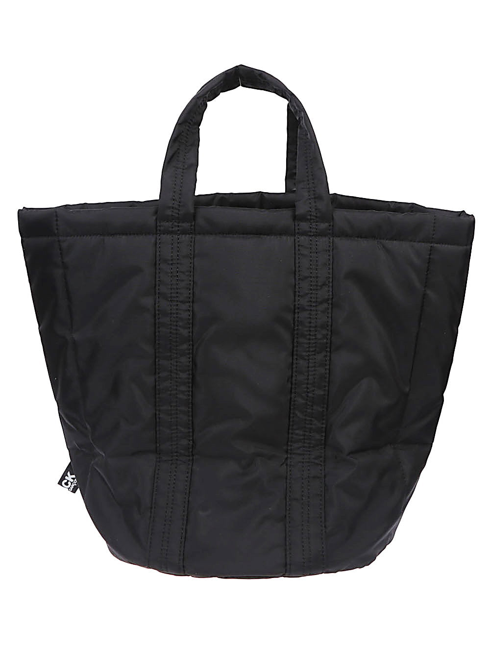 Comme des Garçons Nylon Tote Bag met Paneelnaden en Handvatten Zwart Shopper Comme Des Garcons