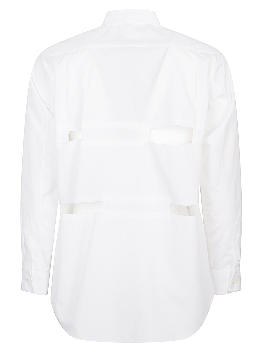 Comme des Garçons Shirt Cotton Poplin Cut-Out Shirt White-thumbmail-2