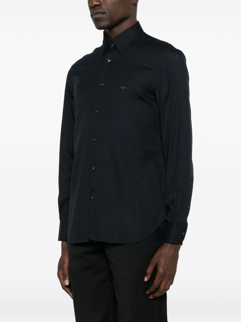 Emporio Armani Overhemd Donkerblauw Shirts Emporio Armani