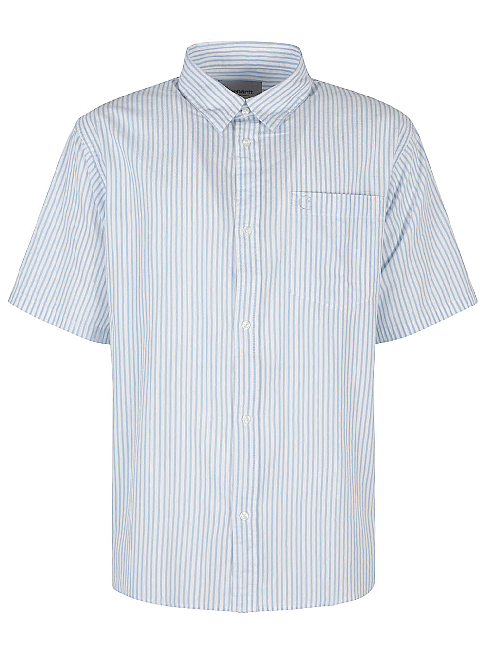 Carhartt WIP S/S Linus Stripe Shirt White Blue