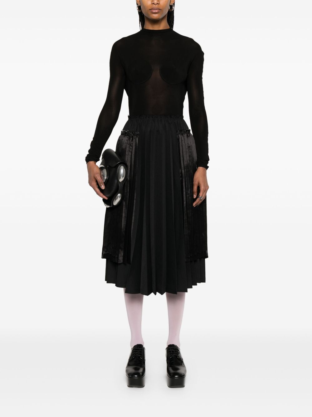 Comme Des Garcons Pleated midi skirt-4