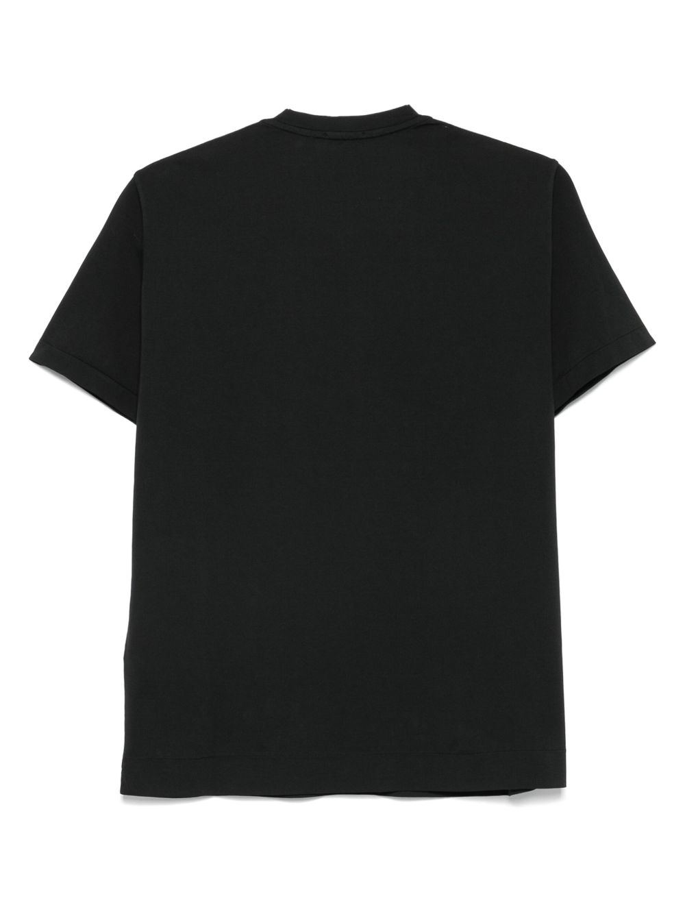 Achterkant van het zwarte Finamore Positano T-shirt met rechte zoom