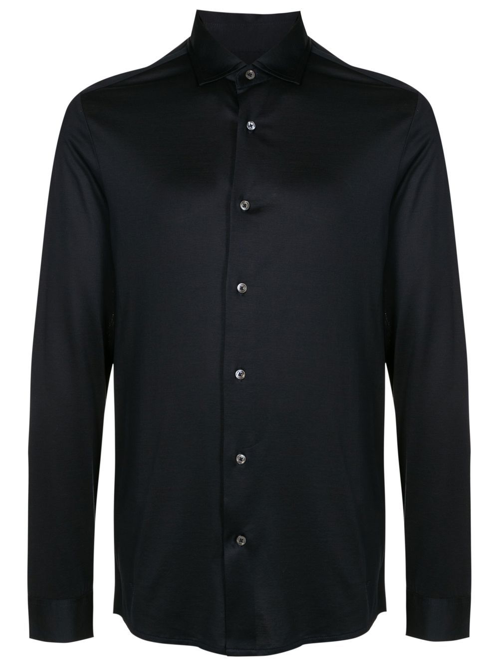 Emporio Armani Lyocell-Katoen Overhemd Marineblauw Shirts Emporio Armani
