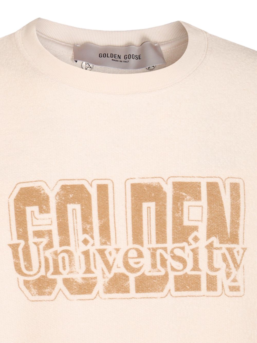 Golden Goose Logo Crewneck Sweatshirt White Topwear Golden Goose