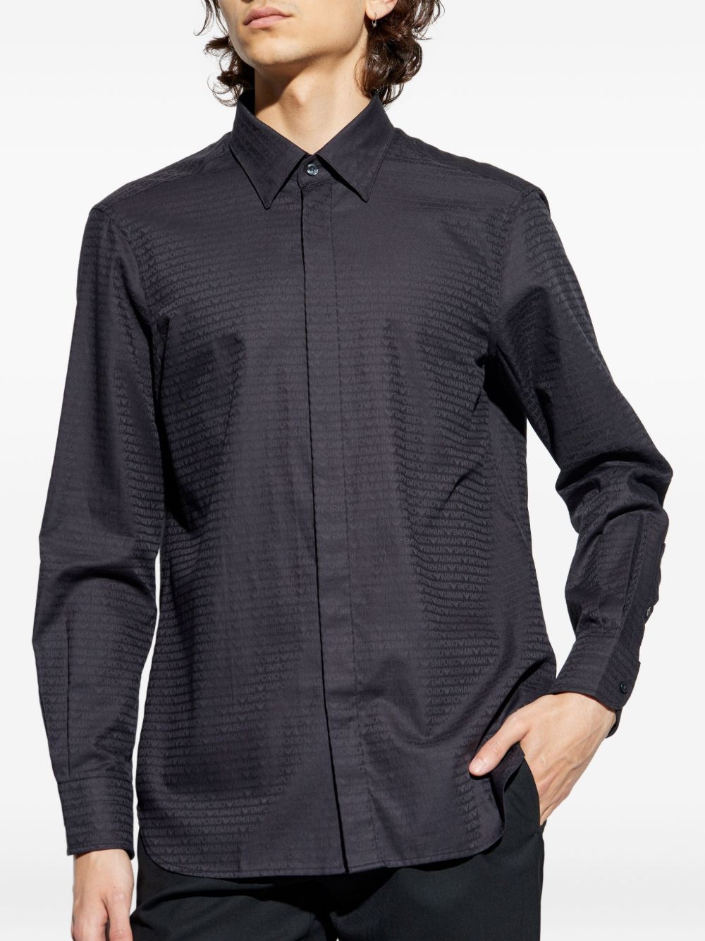 Emporio Armani Shirts Black-4