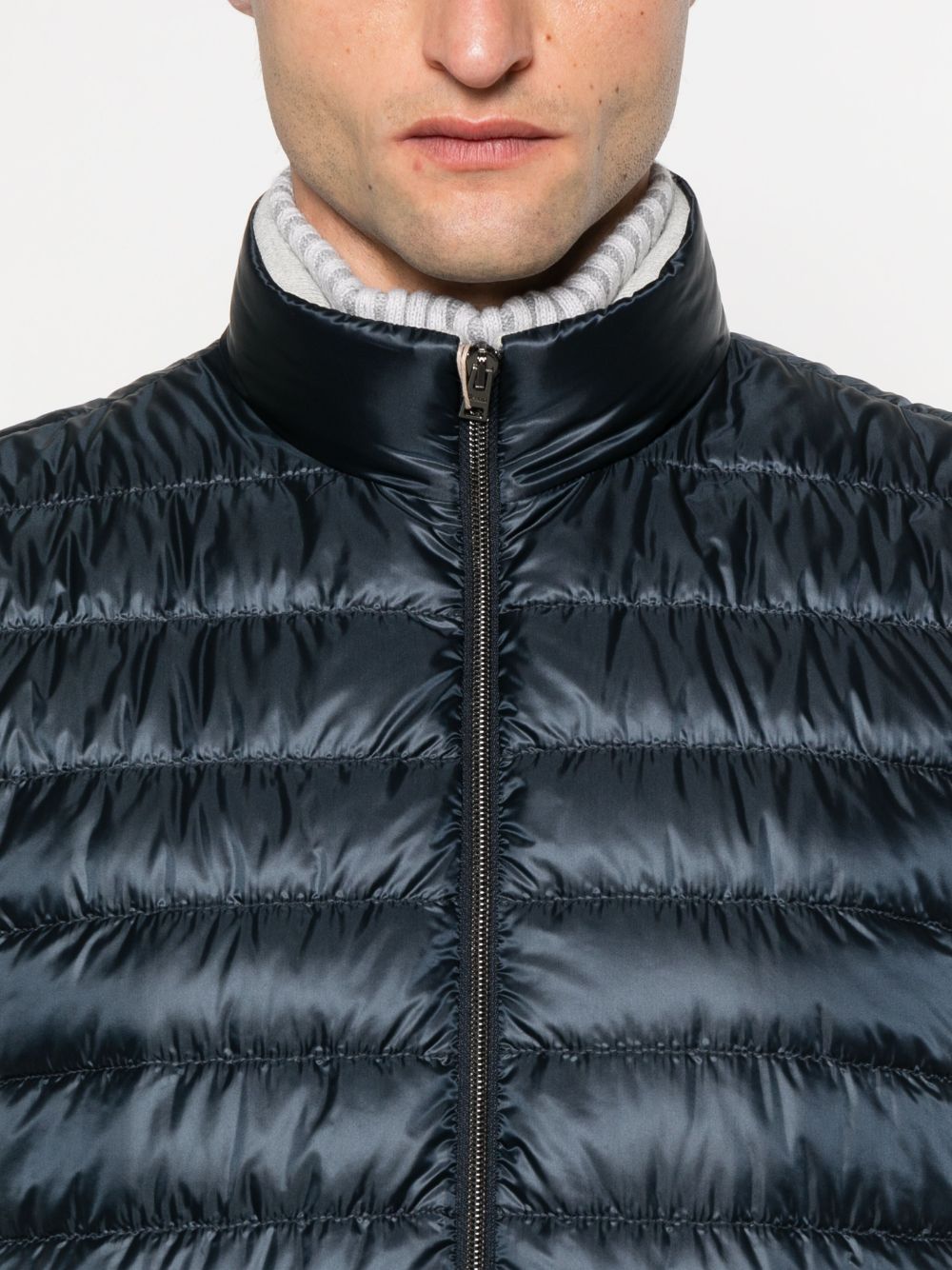 Herno Quilted Down Gilet Navy Blue Vests HERNO